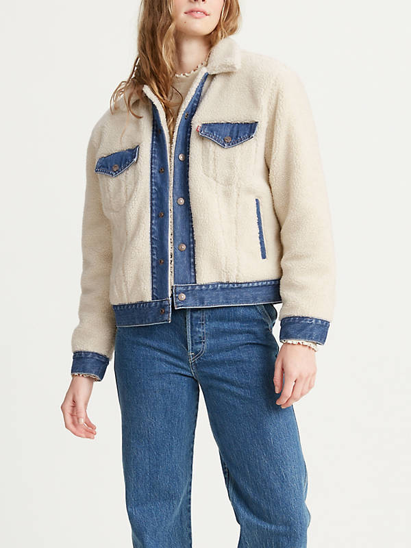 Bsjmlxg Womens Classic Warm Sherpa Lined Trucker Mid-Long Denim Boyfriend Jacket Jean Coats Outwear