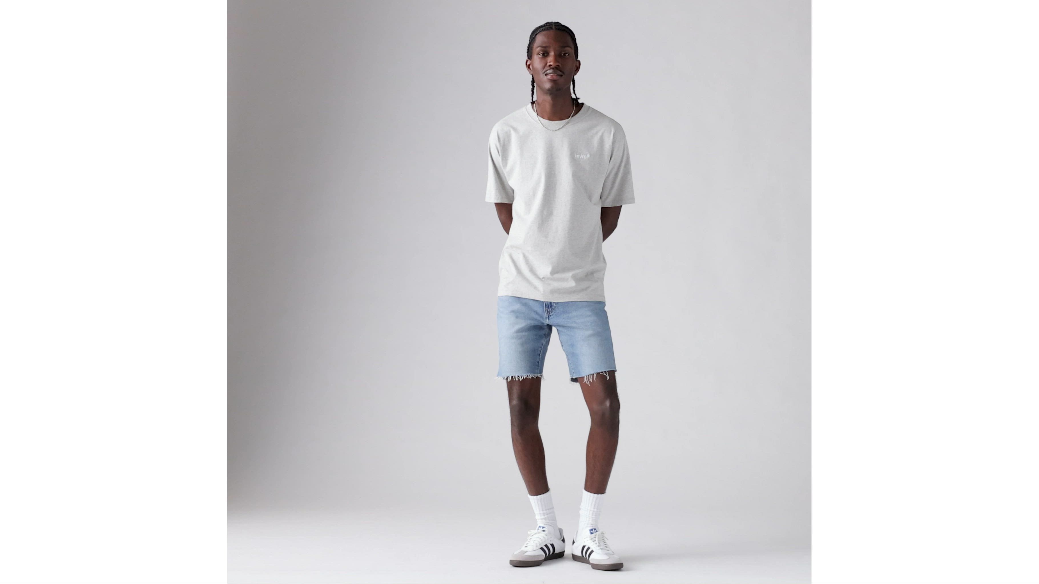 Levi's 468 Loose Denim Shorts In Washed Black In Wax On Wax Off