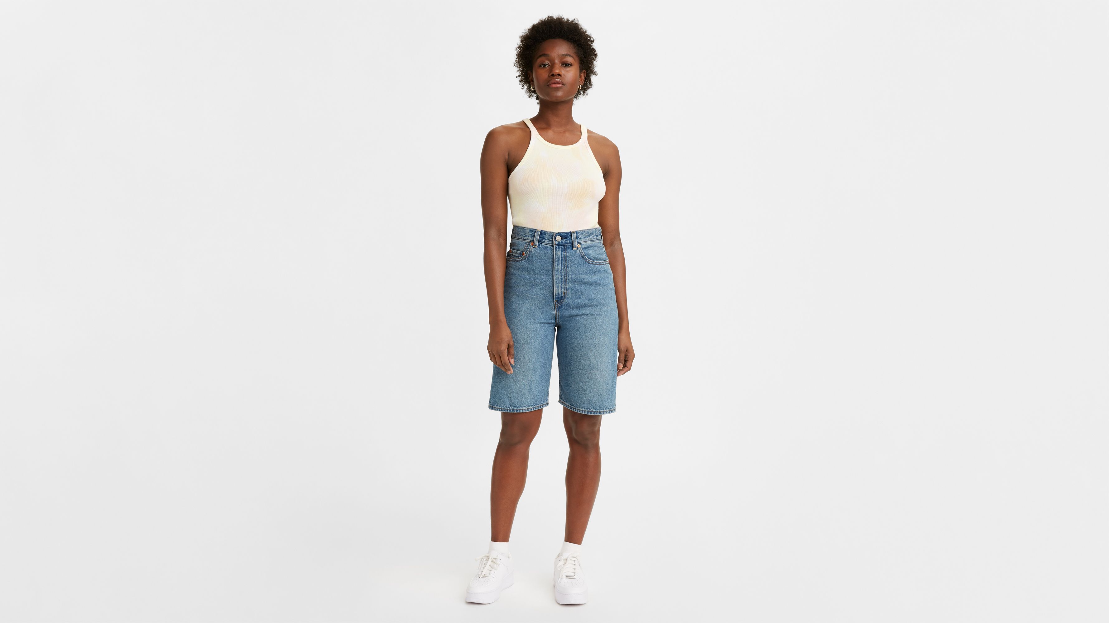 Top 75+ imagen levi’s denim bermuda shorts womens