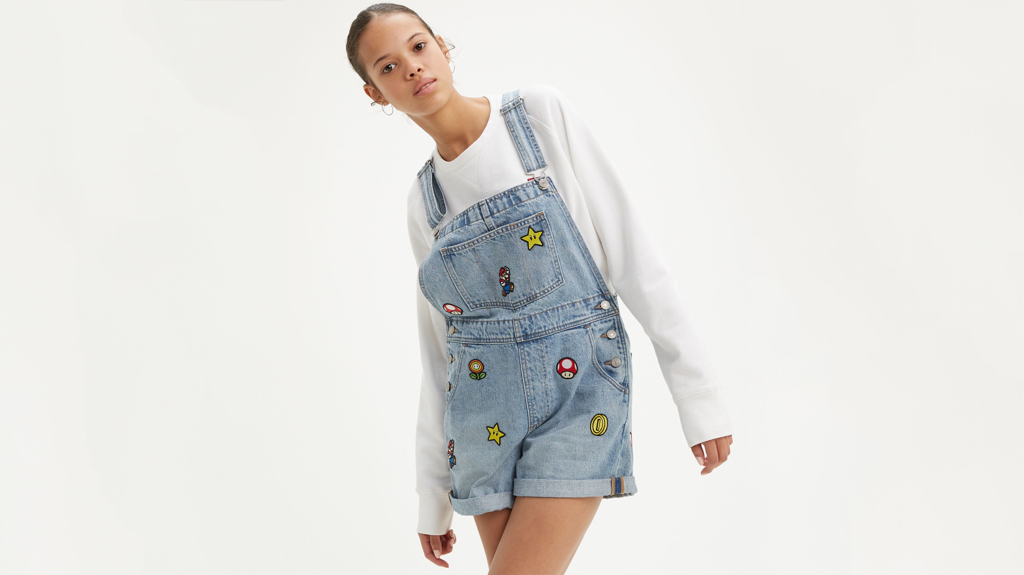 vintage levi overall shorts