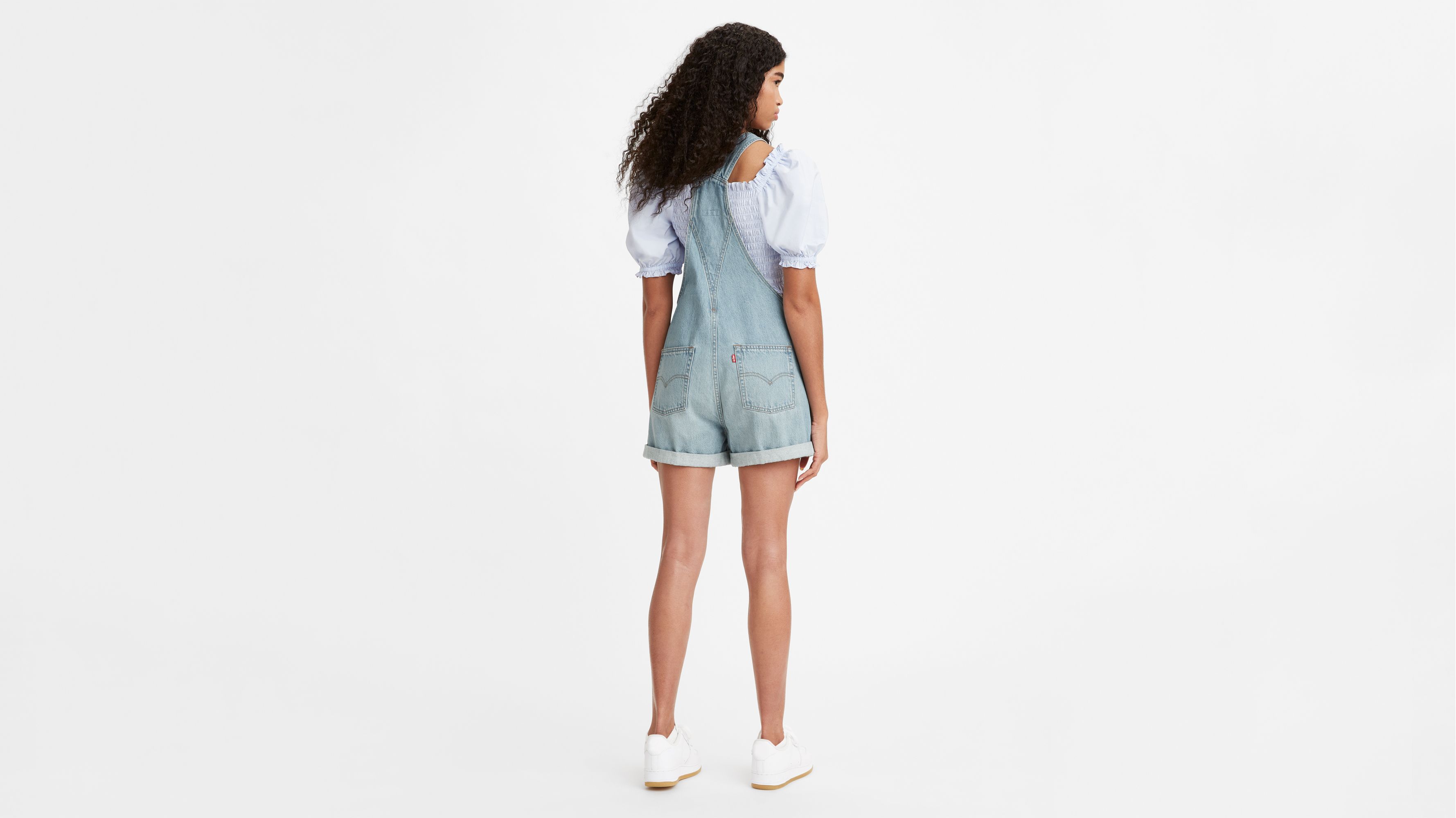 levi's vintage shortalls white