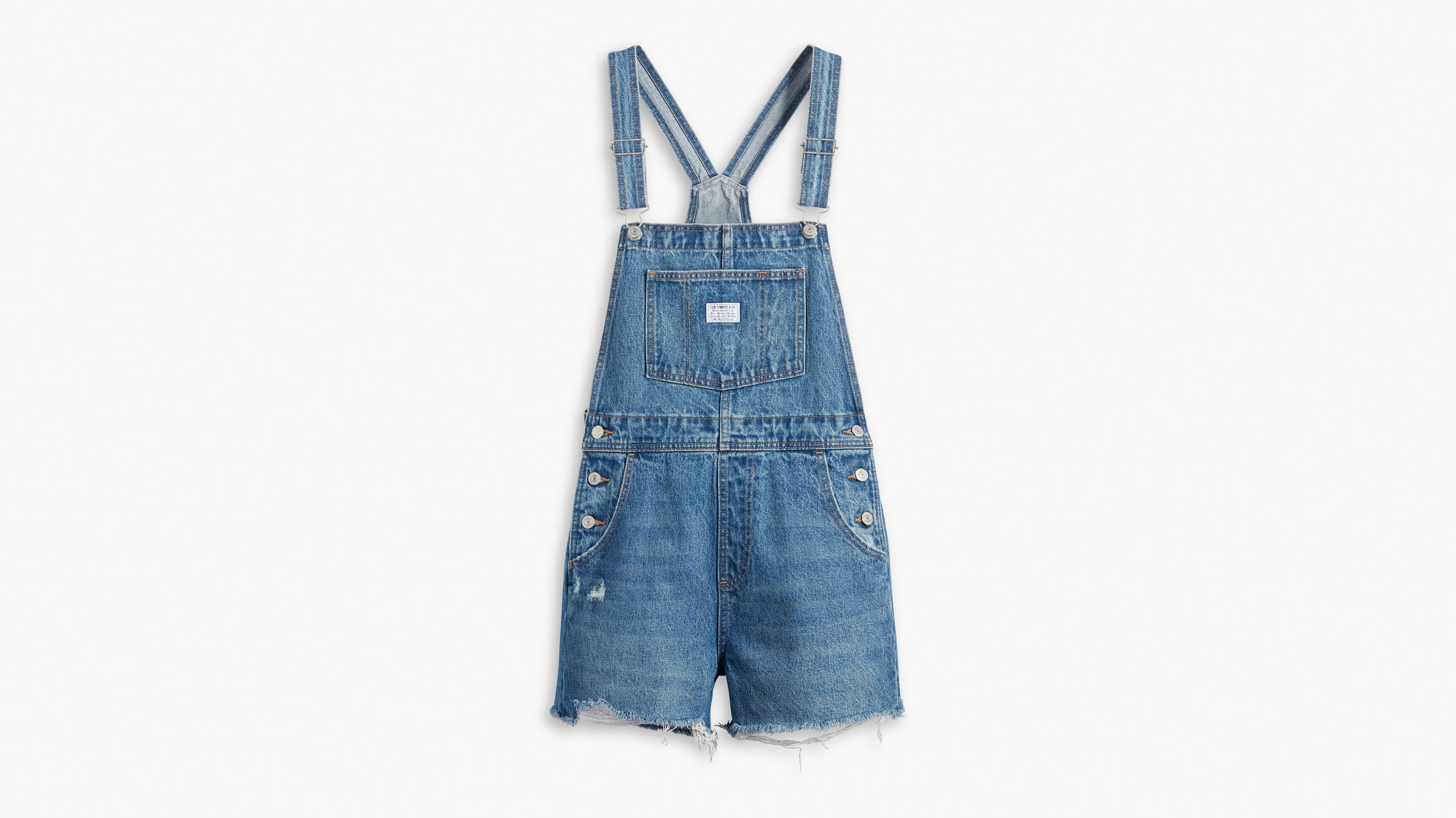 Levi overall shorts store womens