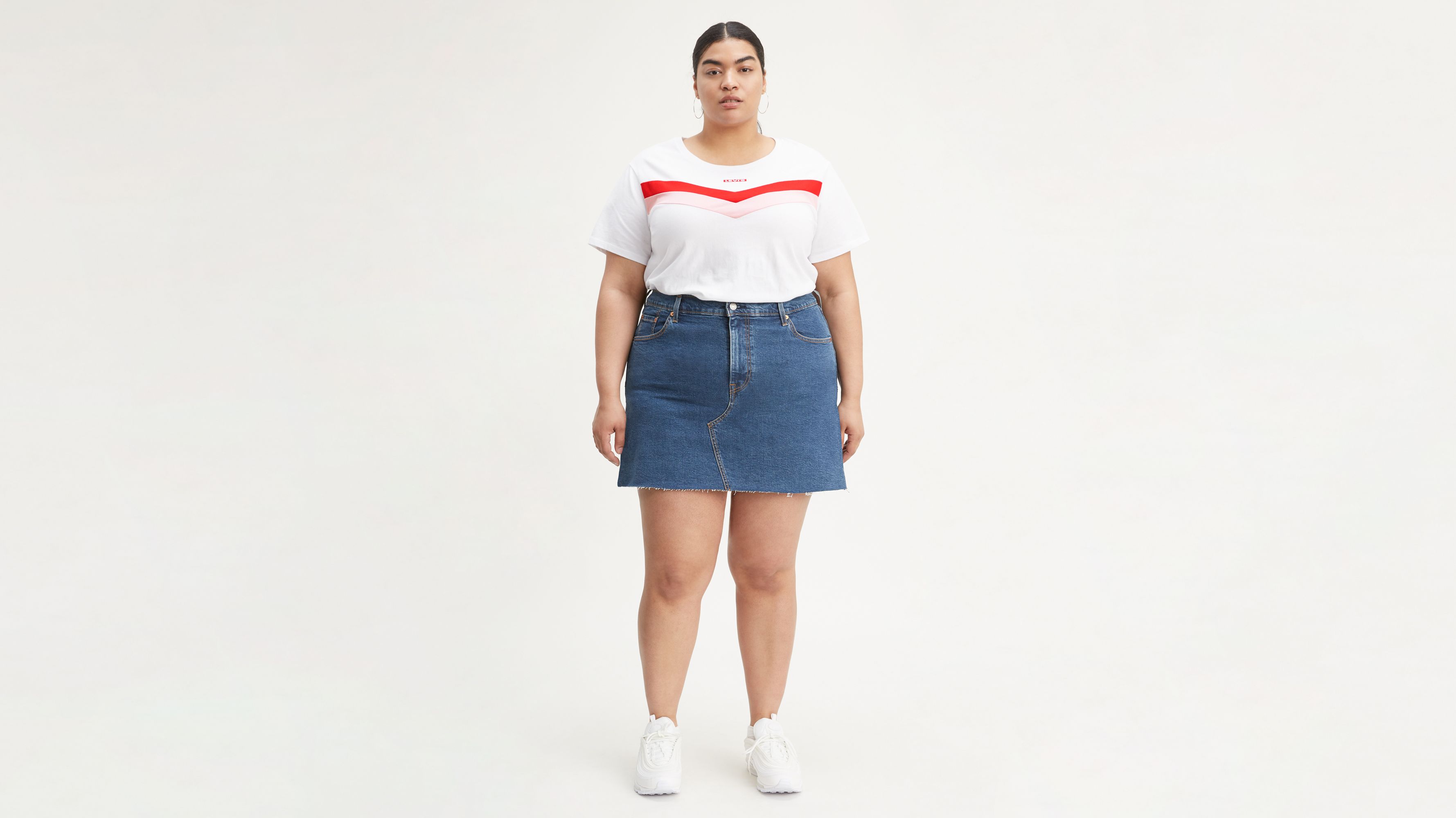 levi plus size denim skirt