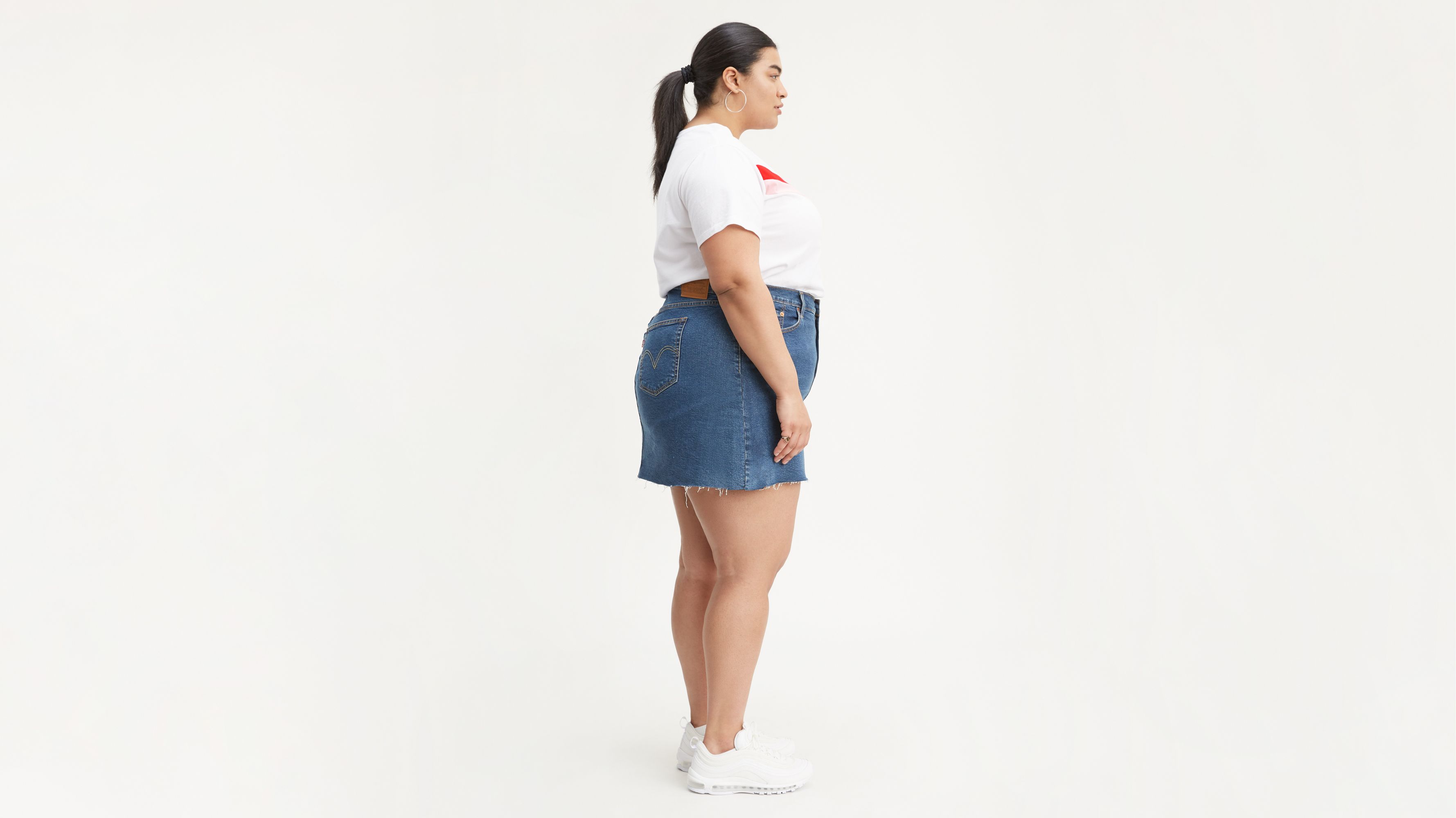 levi plus size denim skirt