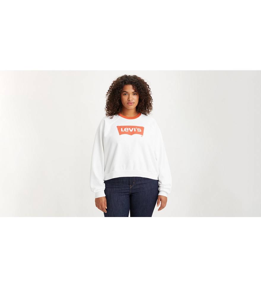 Vintage Raglan Crewneck Sweatshirt (plus Size) - White | Levi's® NO
