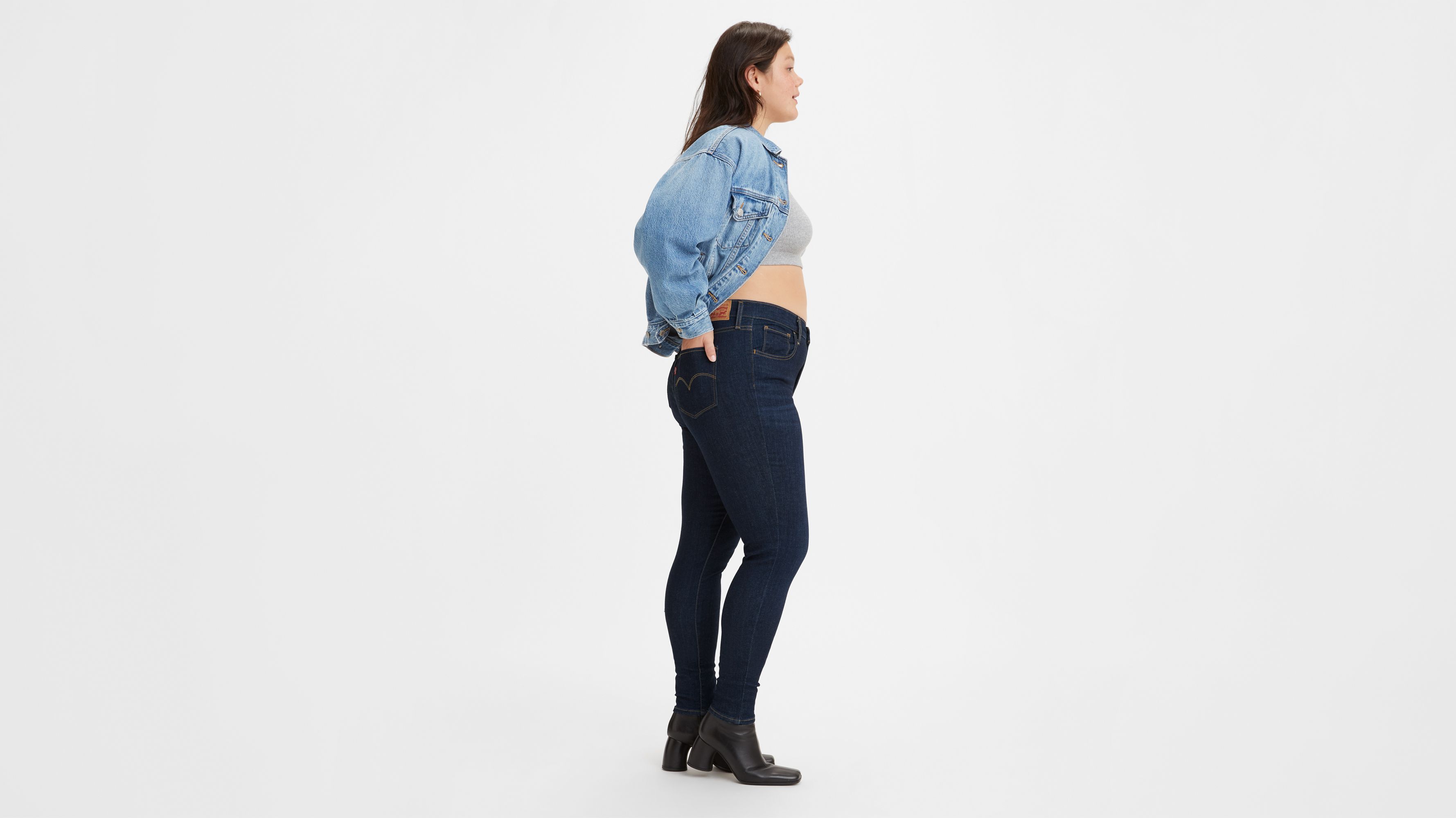 Levi's Jeans feminino 720 de cintura alta super skinny (padrão e Plus),  Quebec Desenhado, 44 Regular