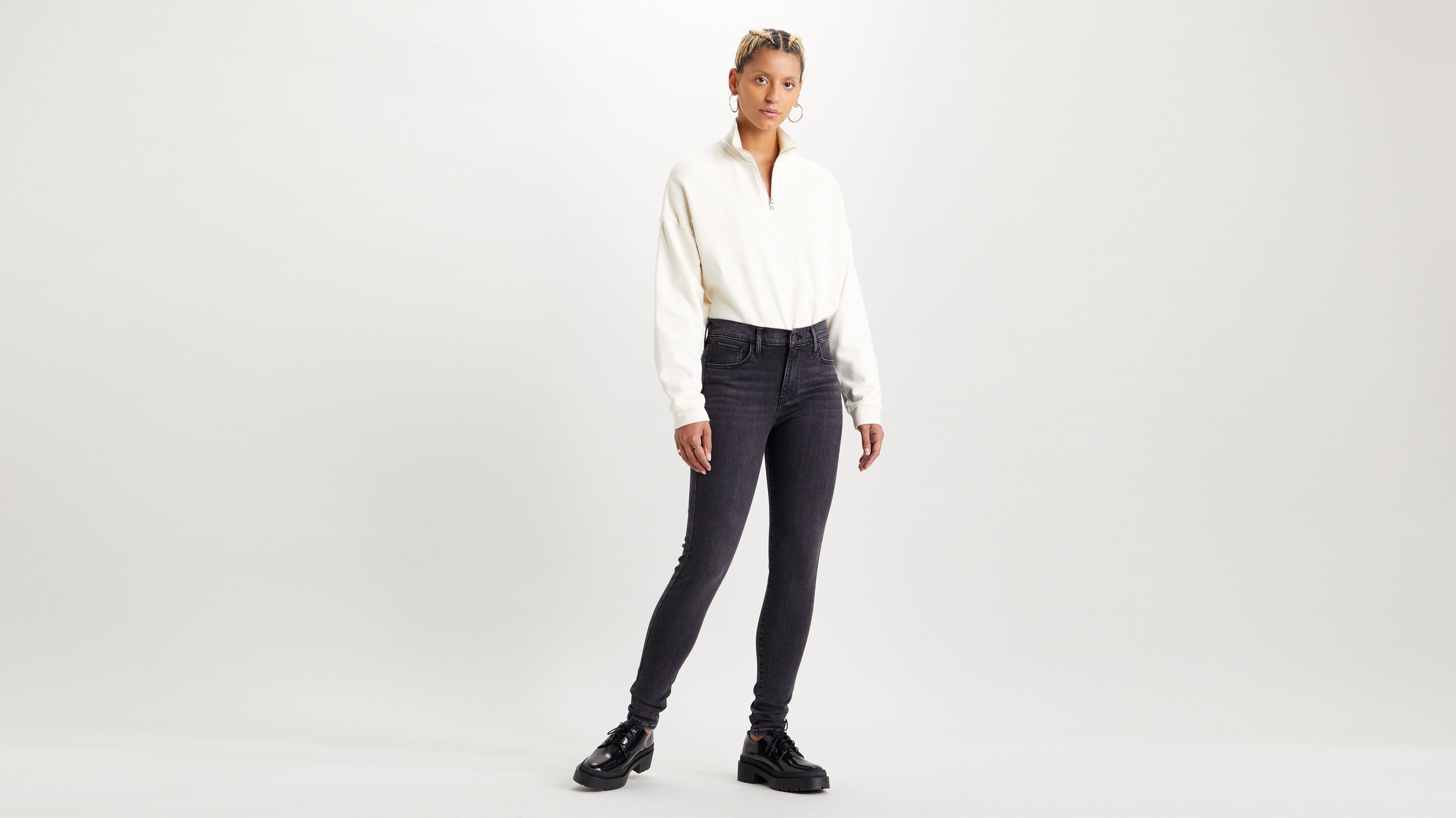 levi's black high rise skinny jeans