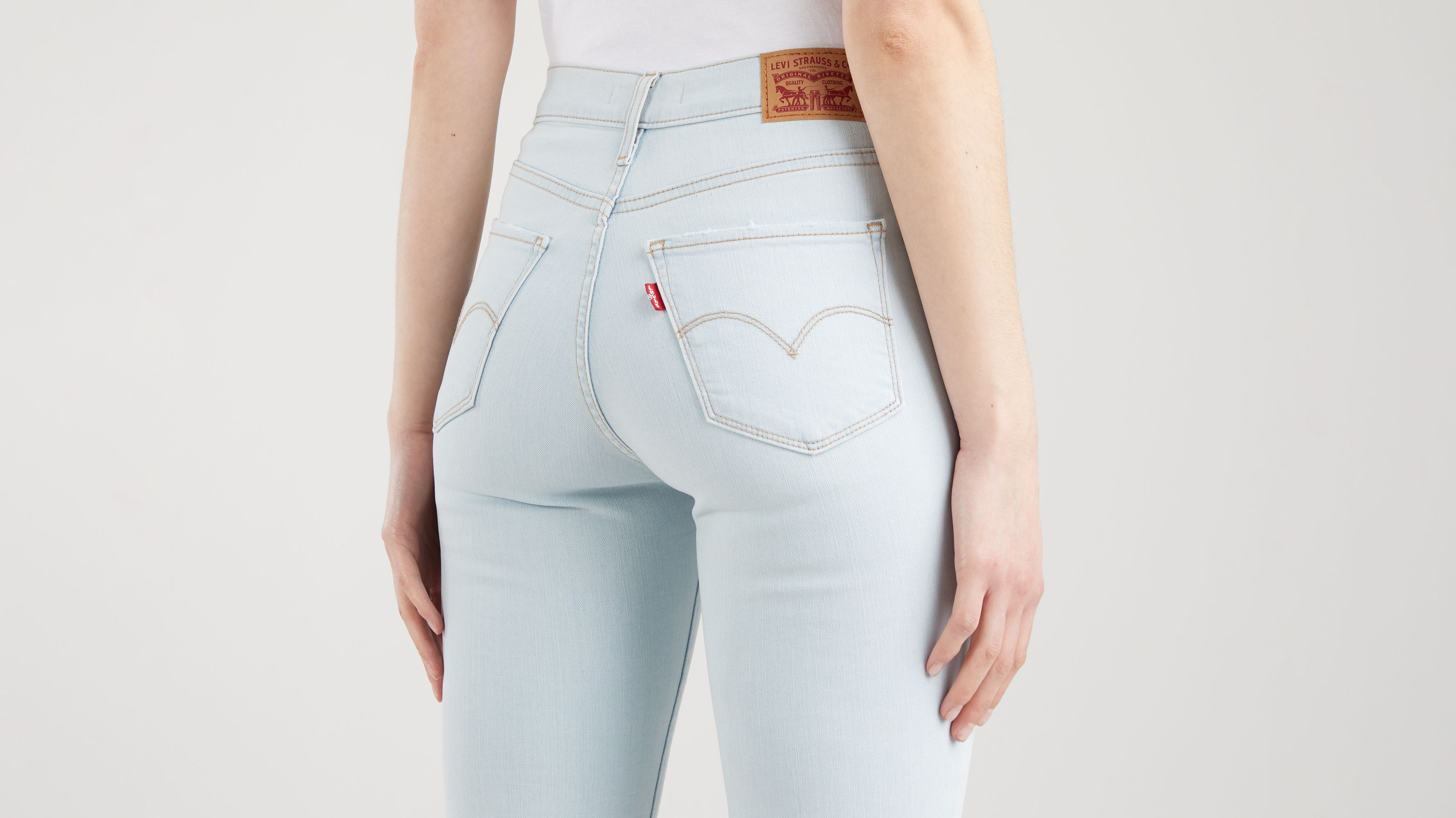 Levi's 720 High Rise Super Skinny Jeans For Women - Light Blue Denim, Stretch, Sizes 4-18