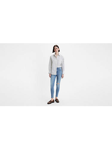 리바이스 Levi 720 High Rise Super Skinny Womens Jeans,Island Medium - Medium Wash