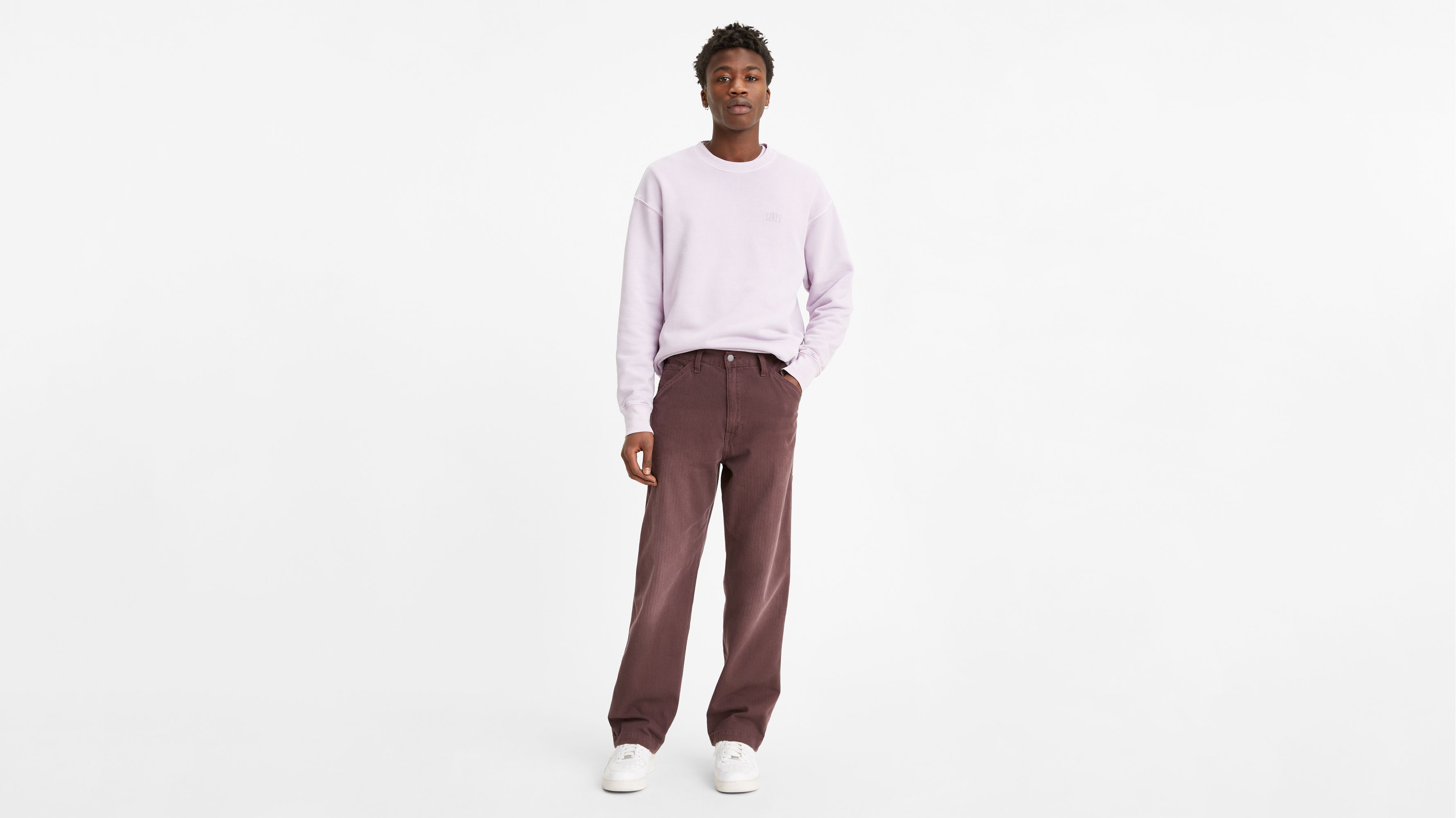 red carpenter jeans