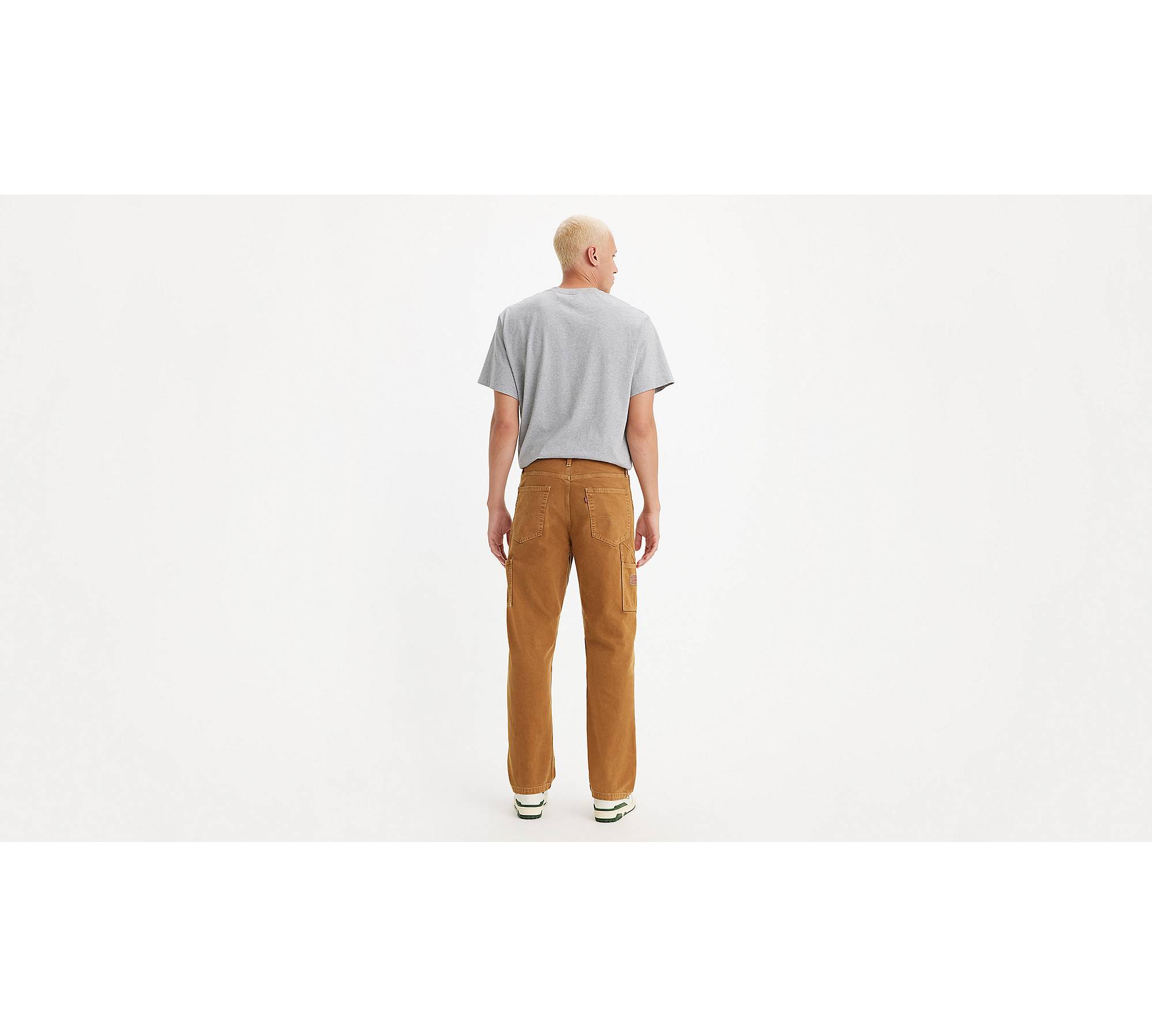 Loose Taper Non-Stretch Canvas Workwear Pants for Men