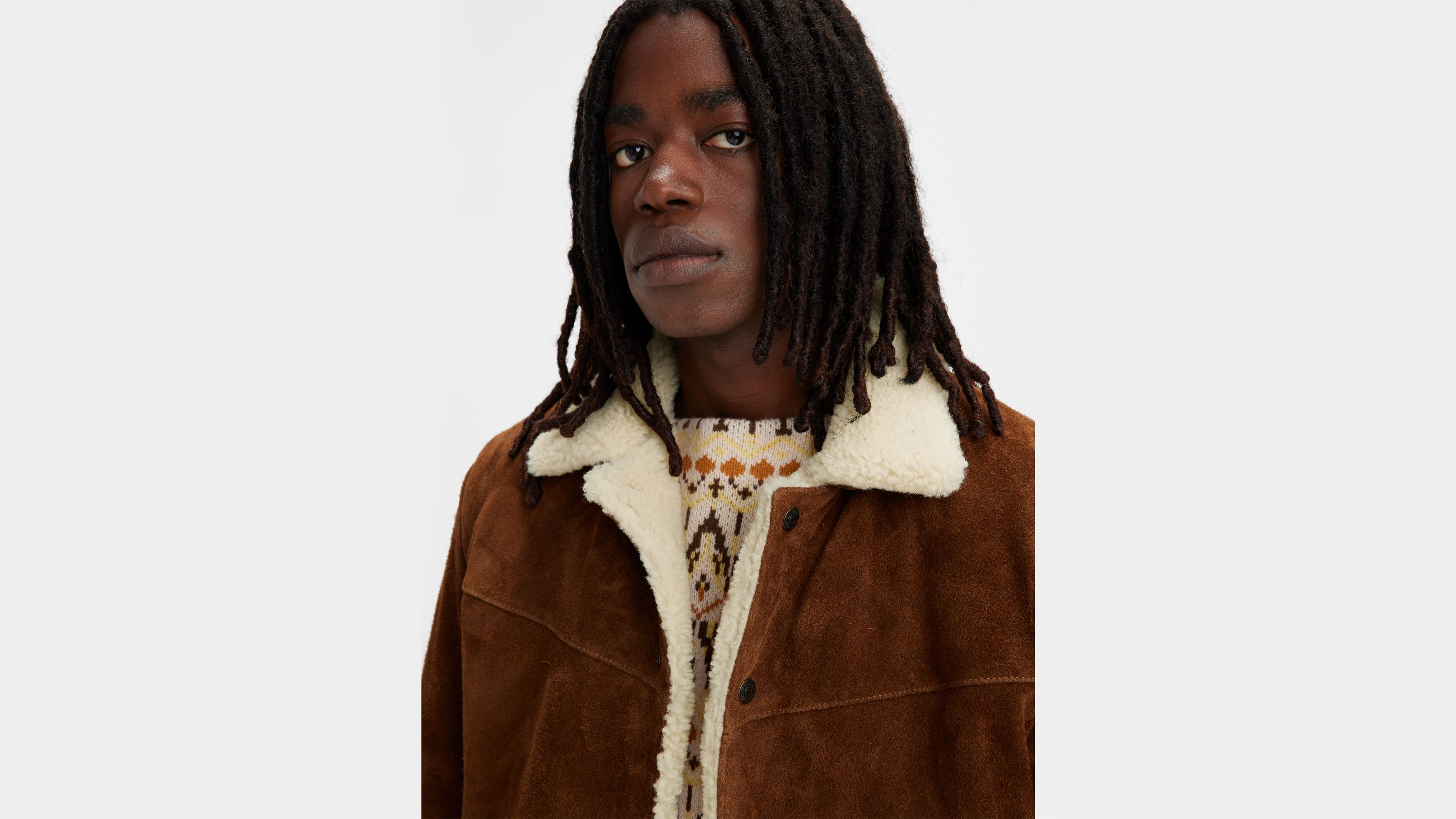 Suede Sherpa Jacket