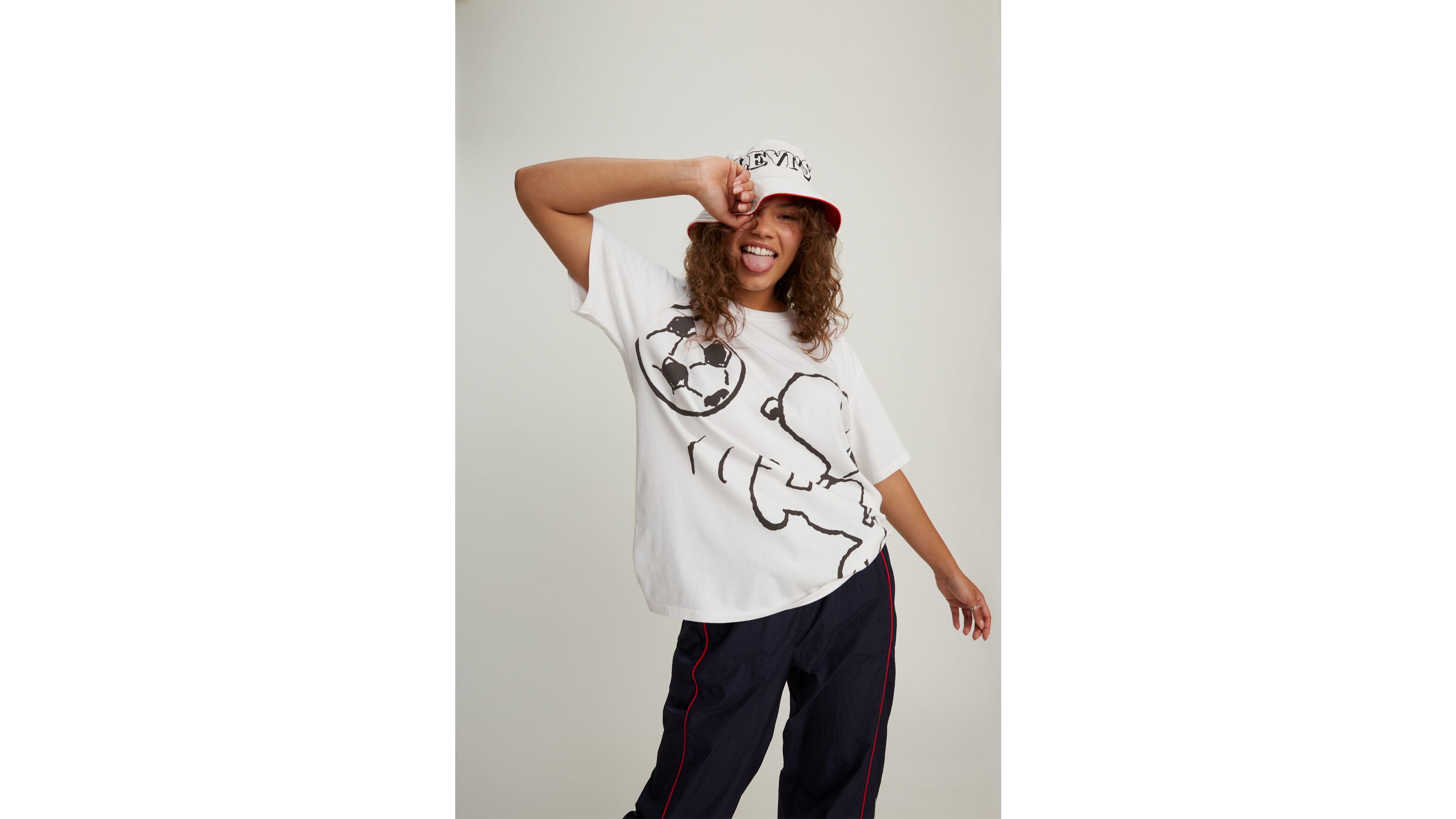 Levi's x Snoopy Sport capsule torch sportswear logo print t-shirt in white