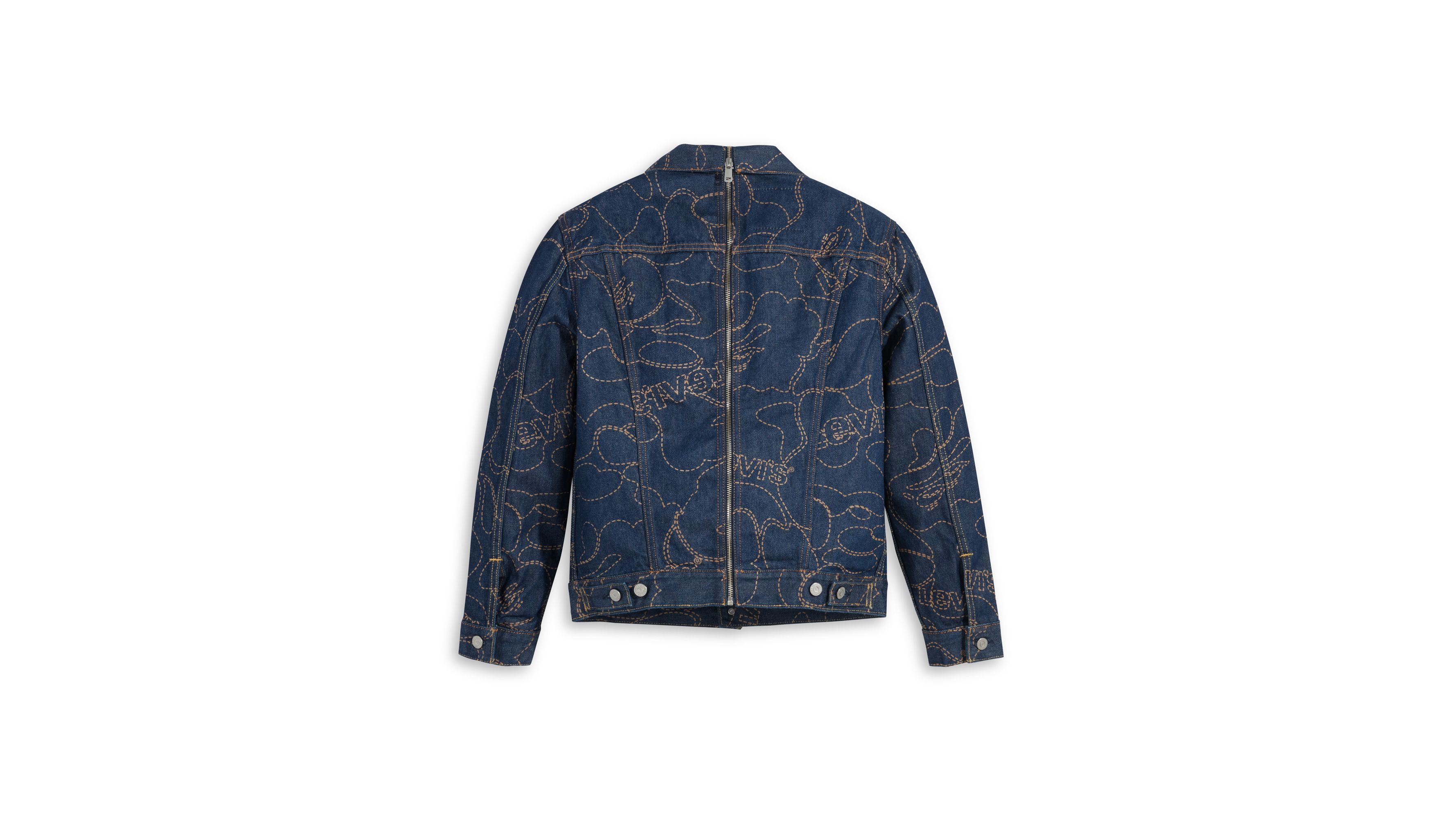 Supreme x Louis Vuitton Jacquard Denim Trucker Jacket Blue Men's