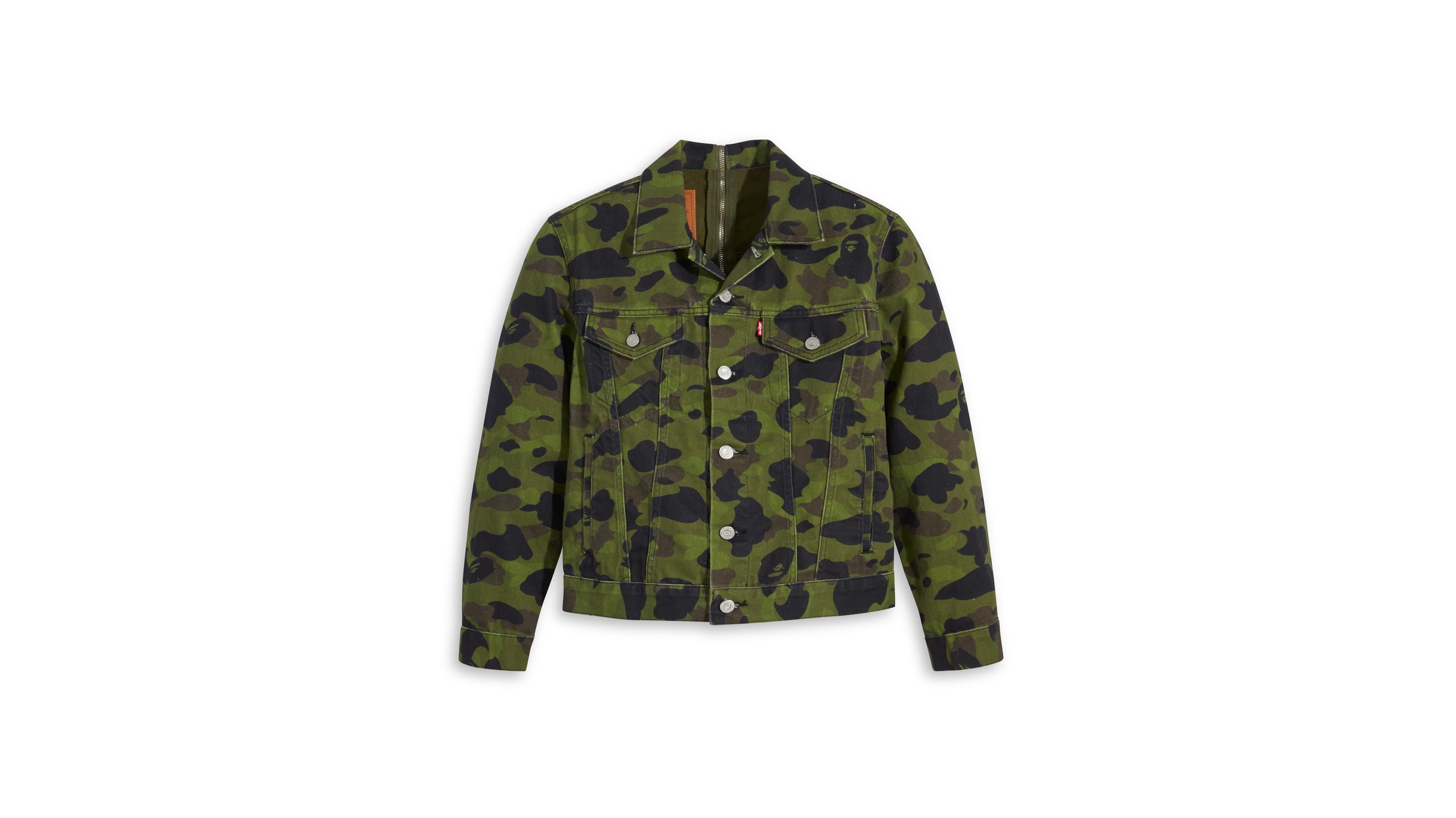 Levis Green And Brown Camo Denim Trucker Jacket, $45