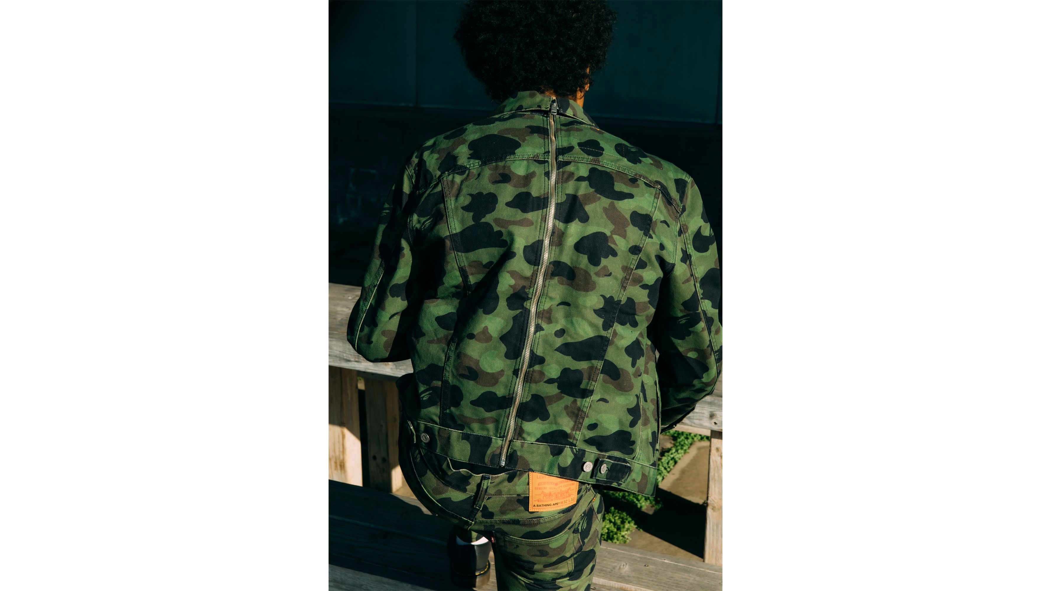 Levi's® X Bape Split Trucker Jacket - Green | Levi's® US