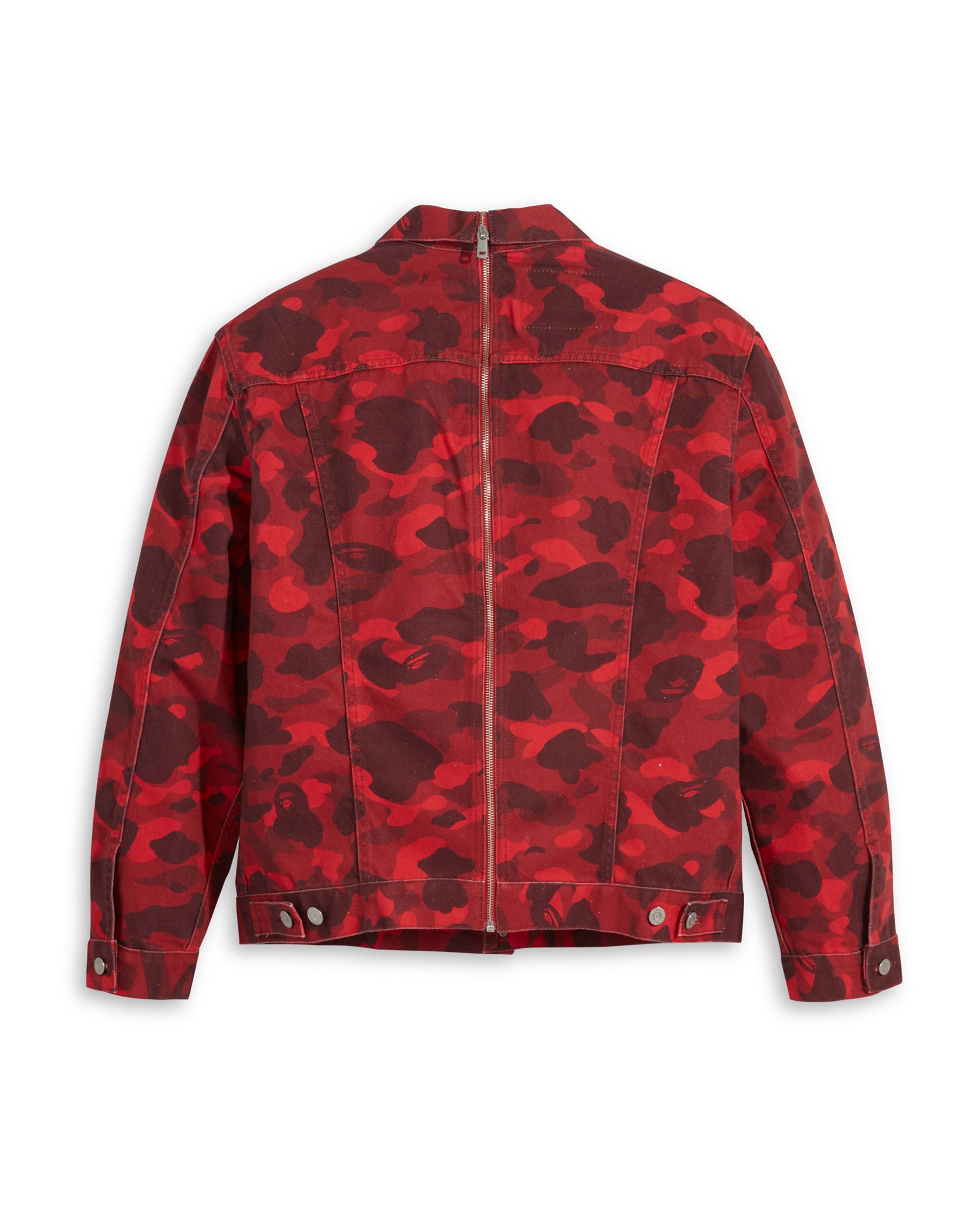 Levi's® X Bape® Split Trucker Jacket - Red | Levi's® GB Levi's® X Bape® Split Trucker Jacket - Red | Levi's® GB