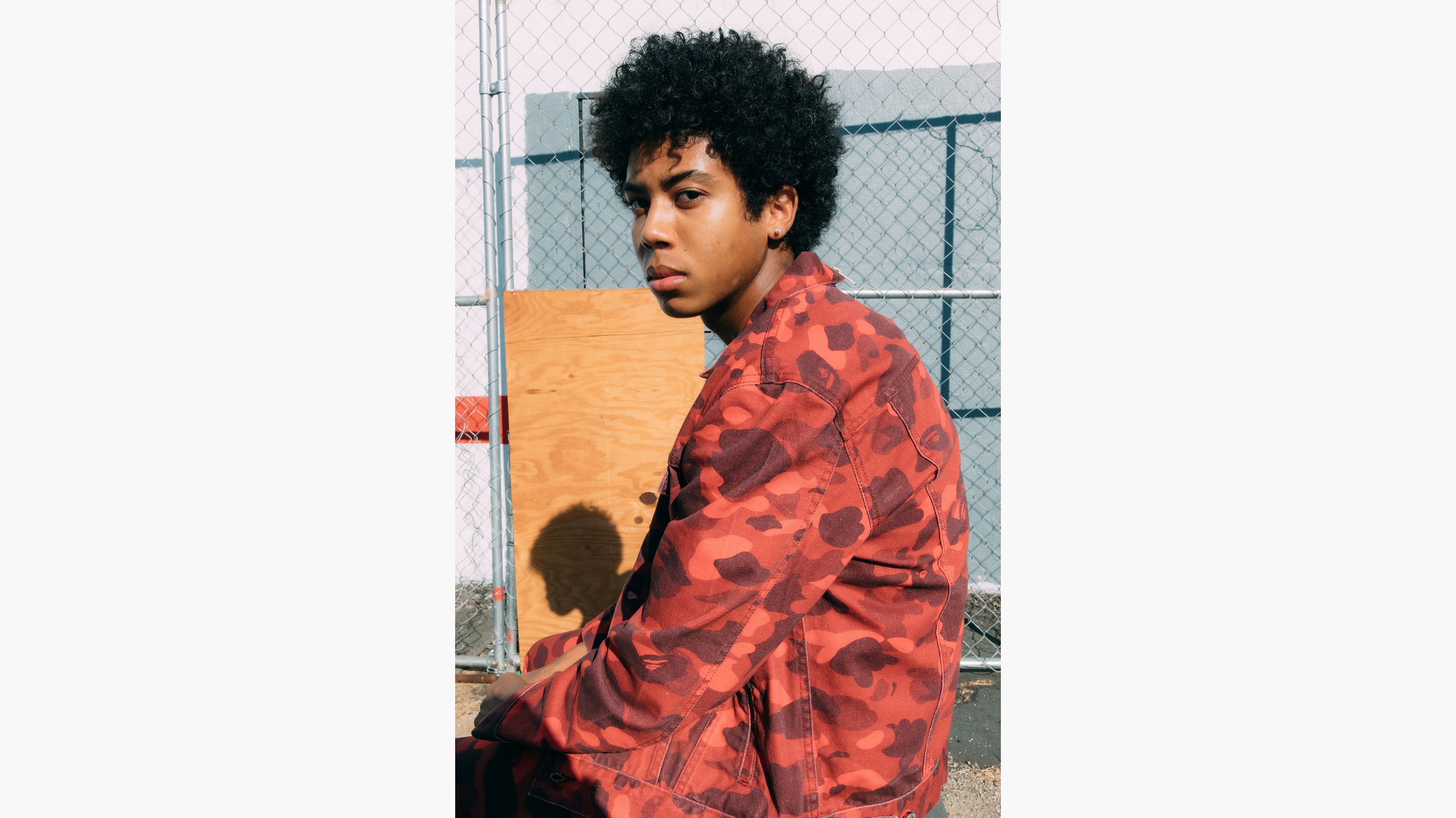 Levi's® X Bape® Split Trucker Jacket - Red | Levi's® GB