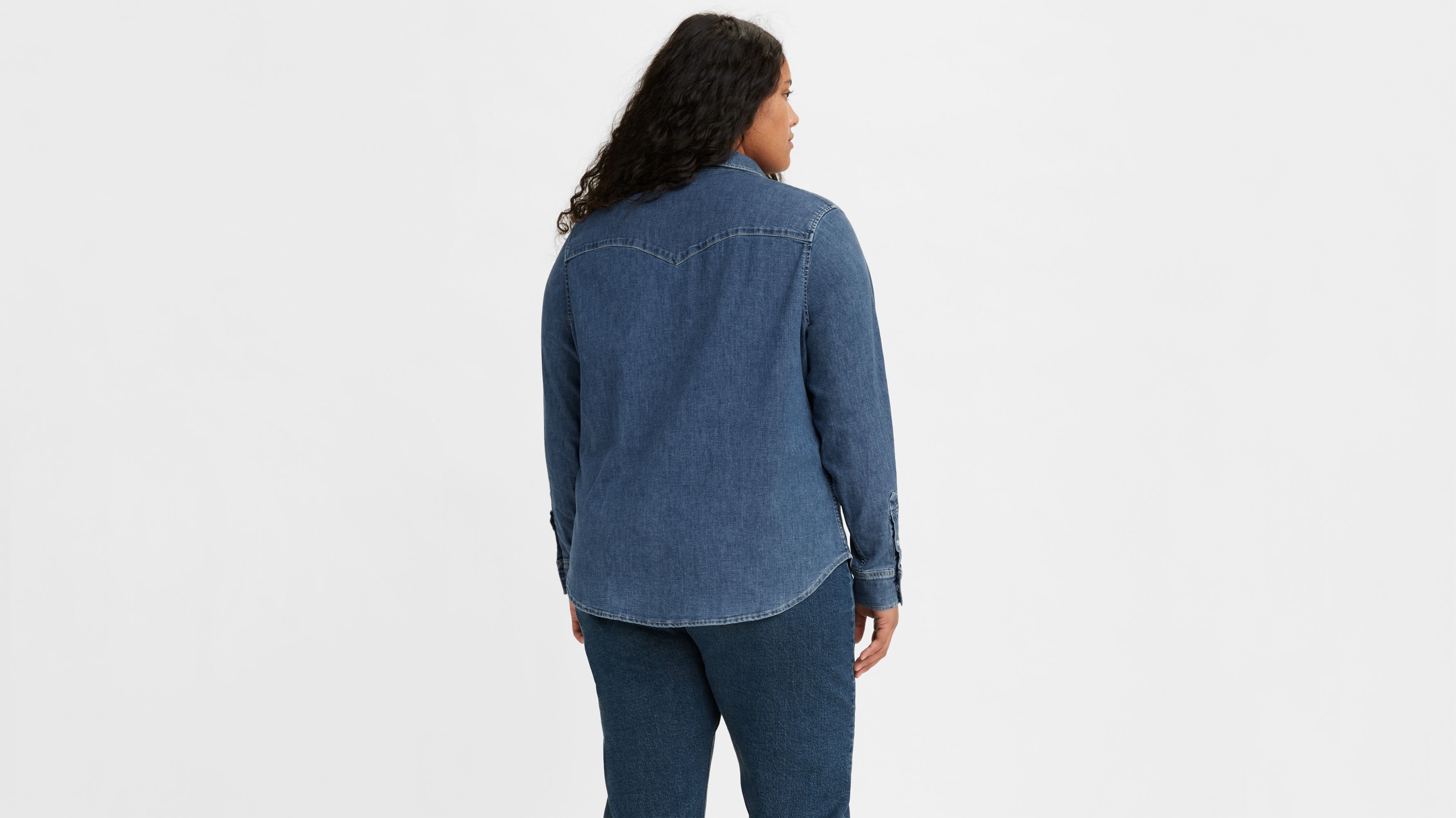 Essential Western Denim Shirt (Plus Size) 3