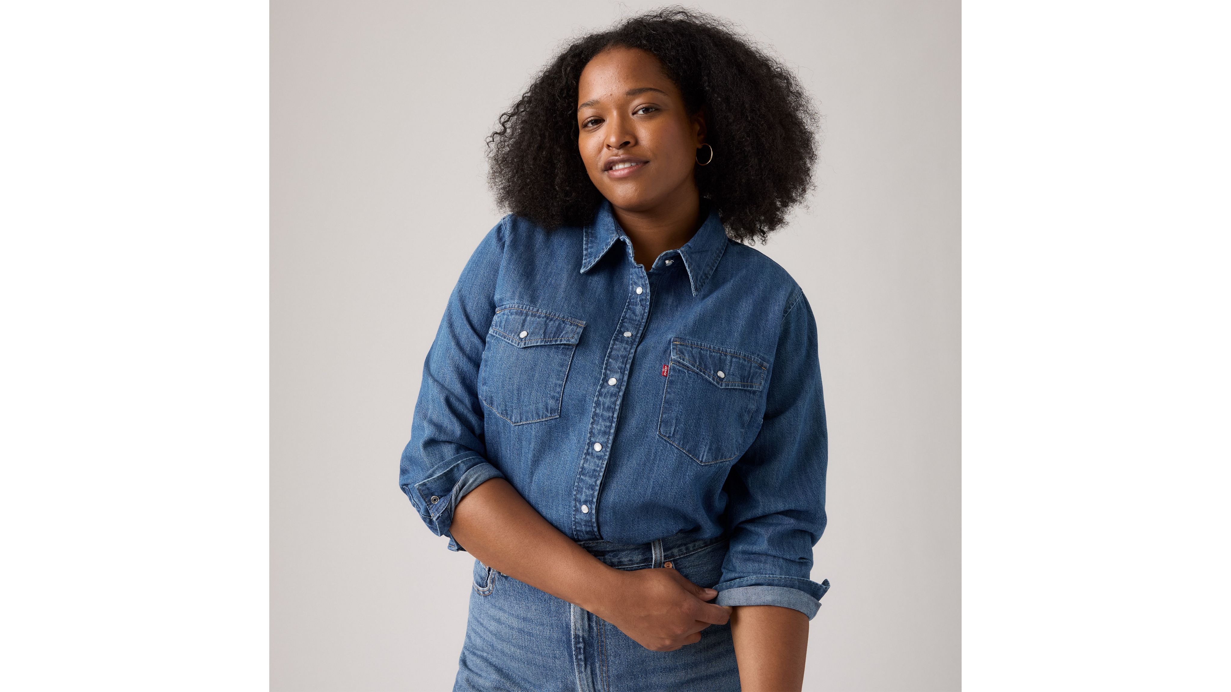 Iconic Western Shirt (plus Size) - Blue