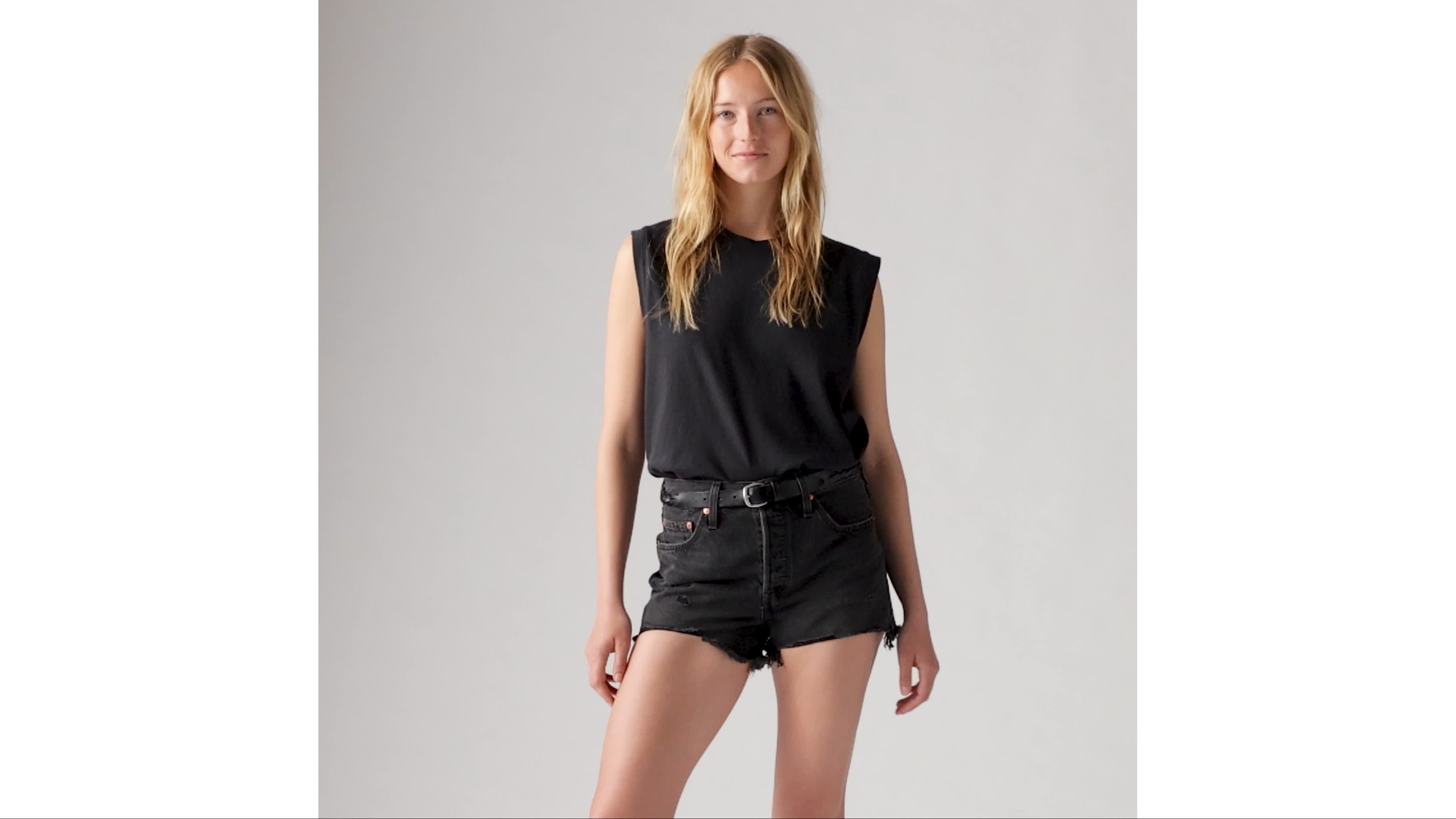 High rise black shorts hotsell