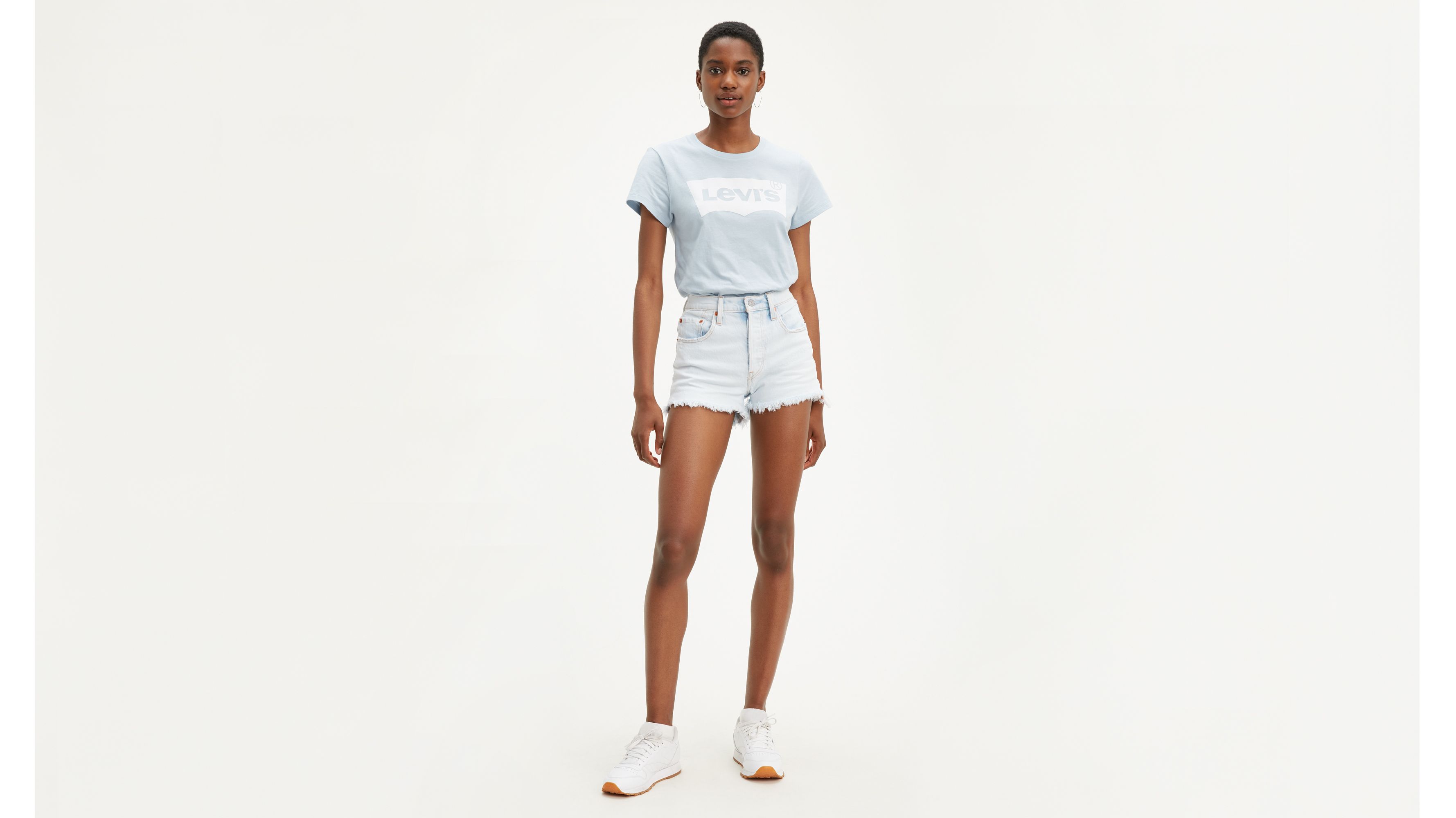 levi's light wash shorts