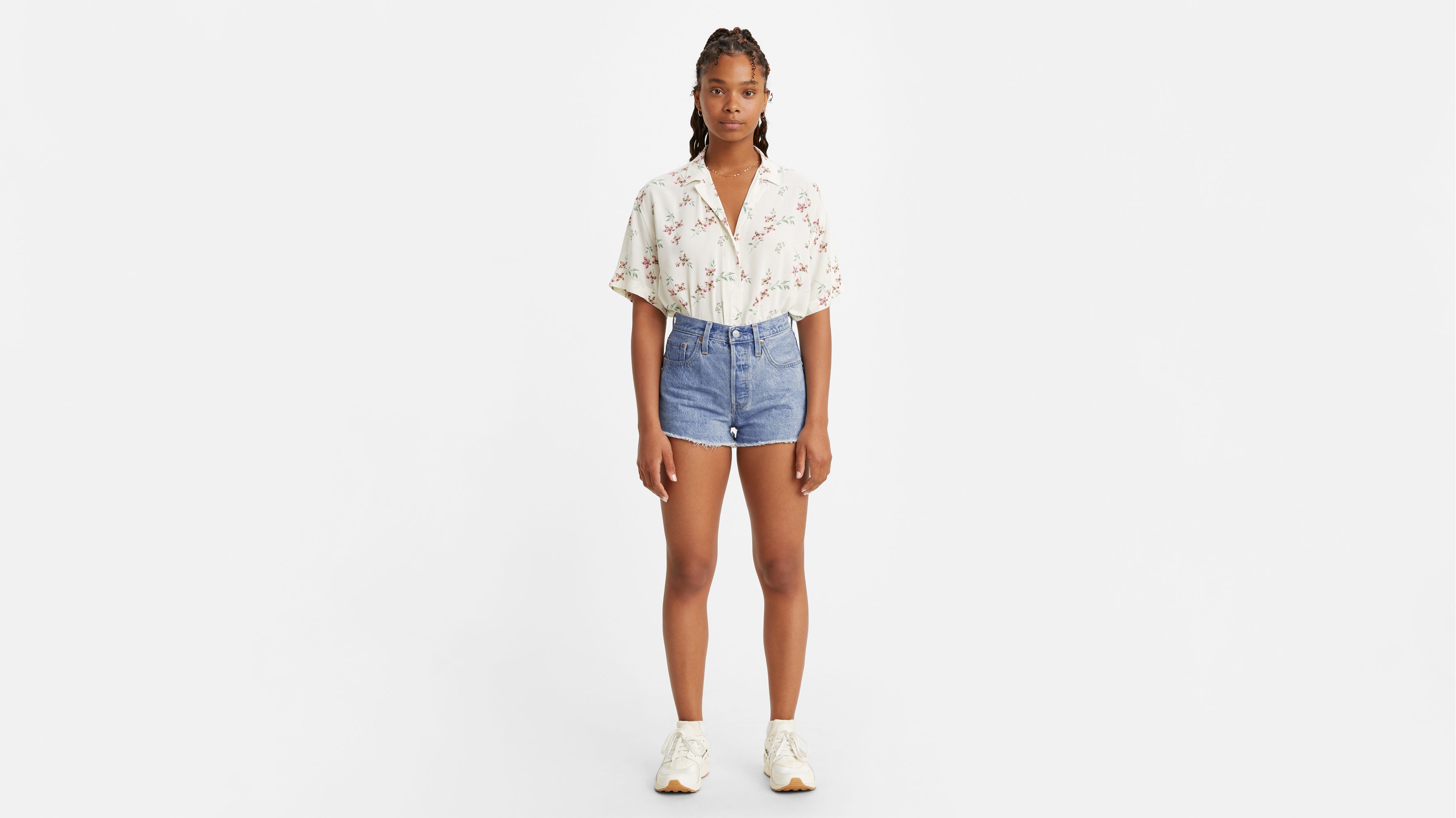 light wash denim shorts womens