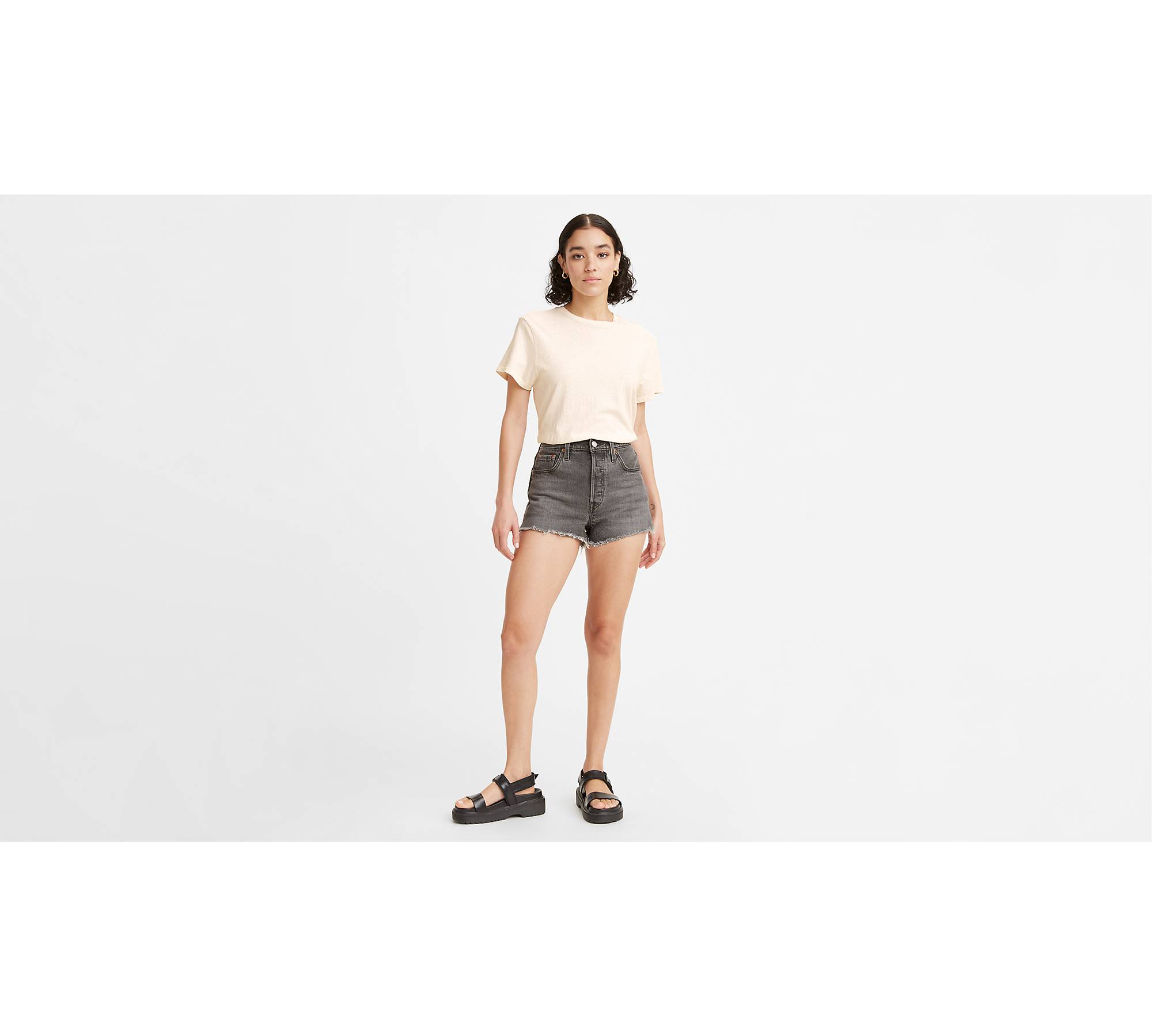 501® High Rise Women's Shorts - Black | Levi's® CA