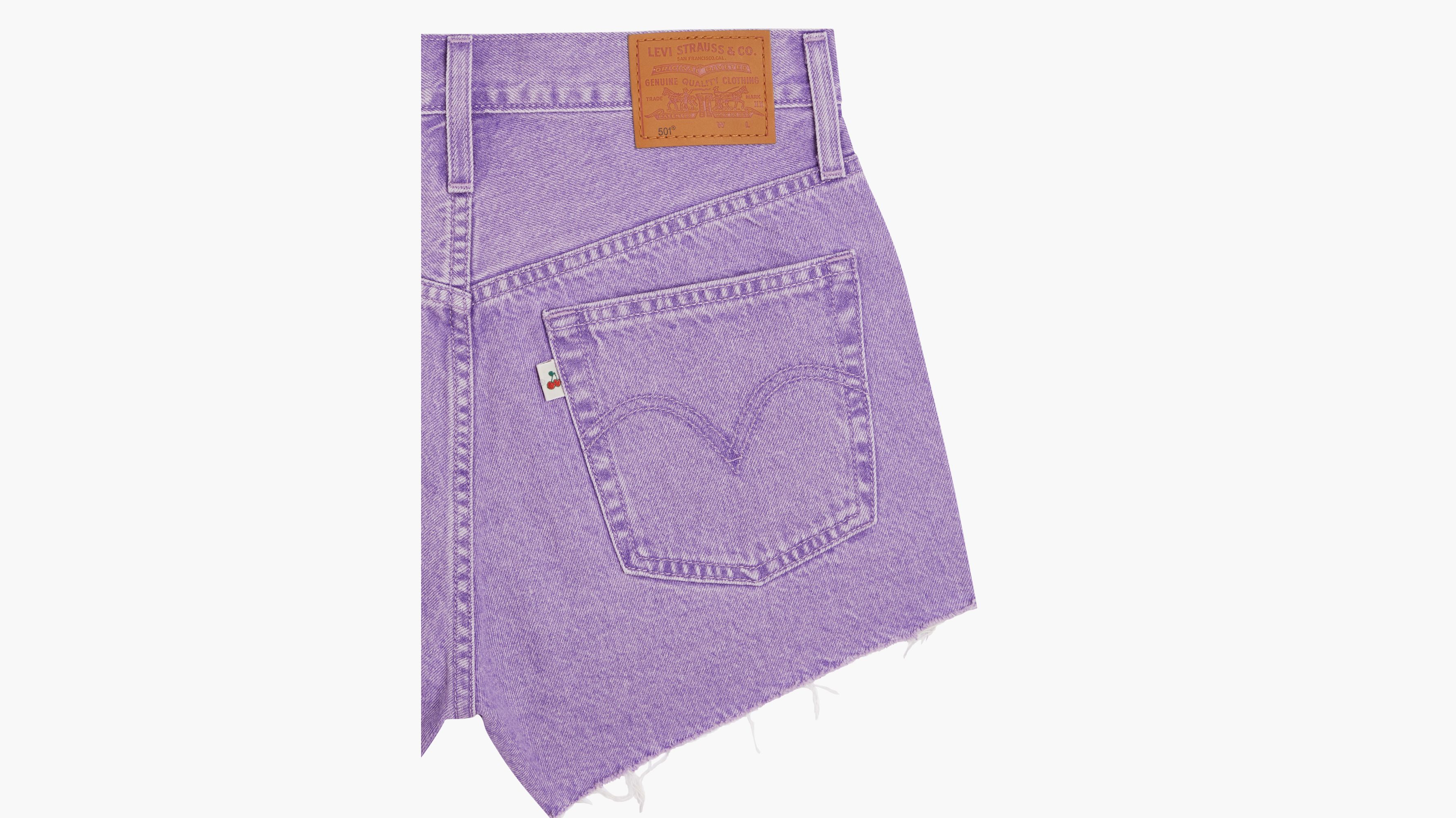 purple levis shorts