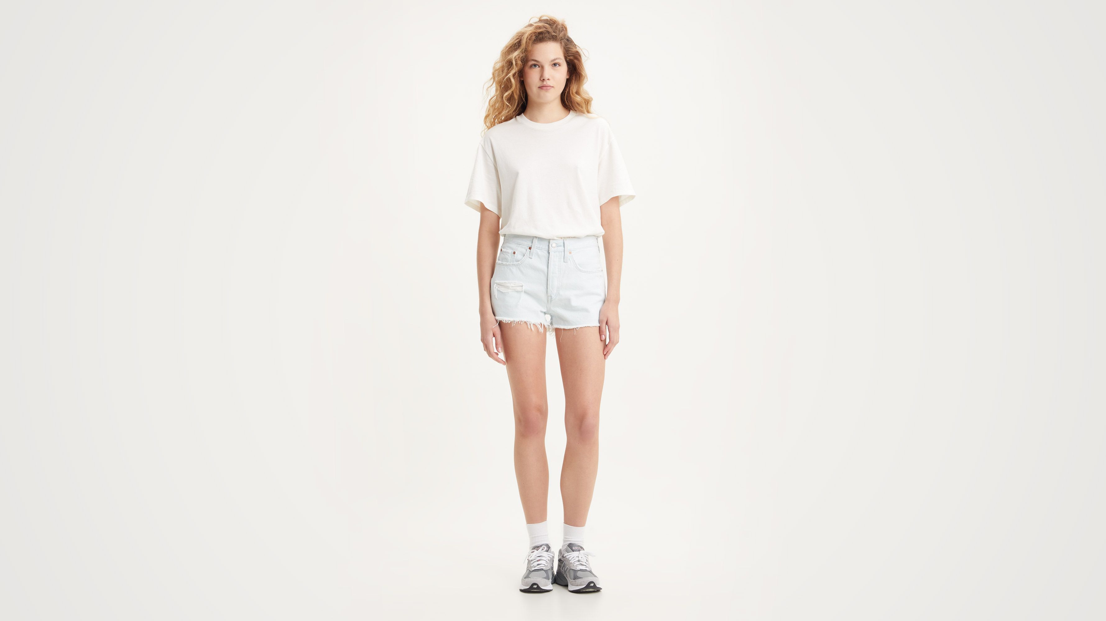 Levi's 501 high rise shorts white new arrivals