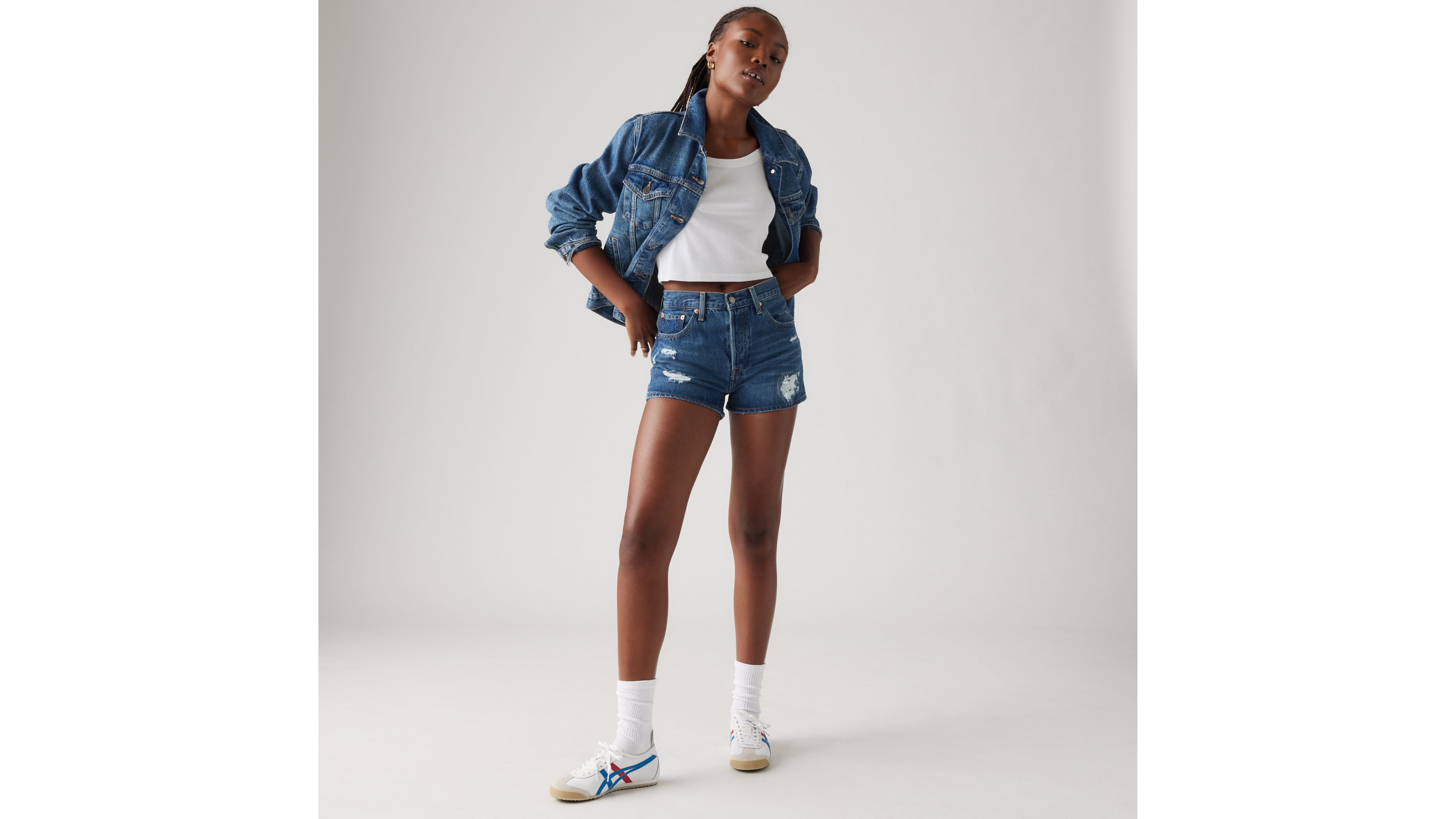Levi's 501 Original Fit High Rise Women's Shorts 24 In Broken Midnight