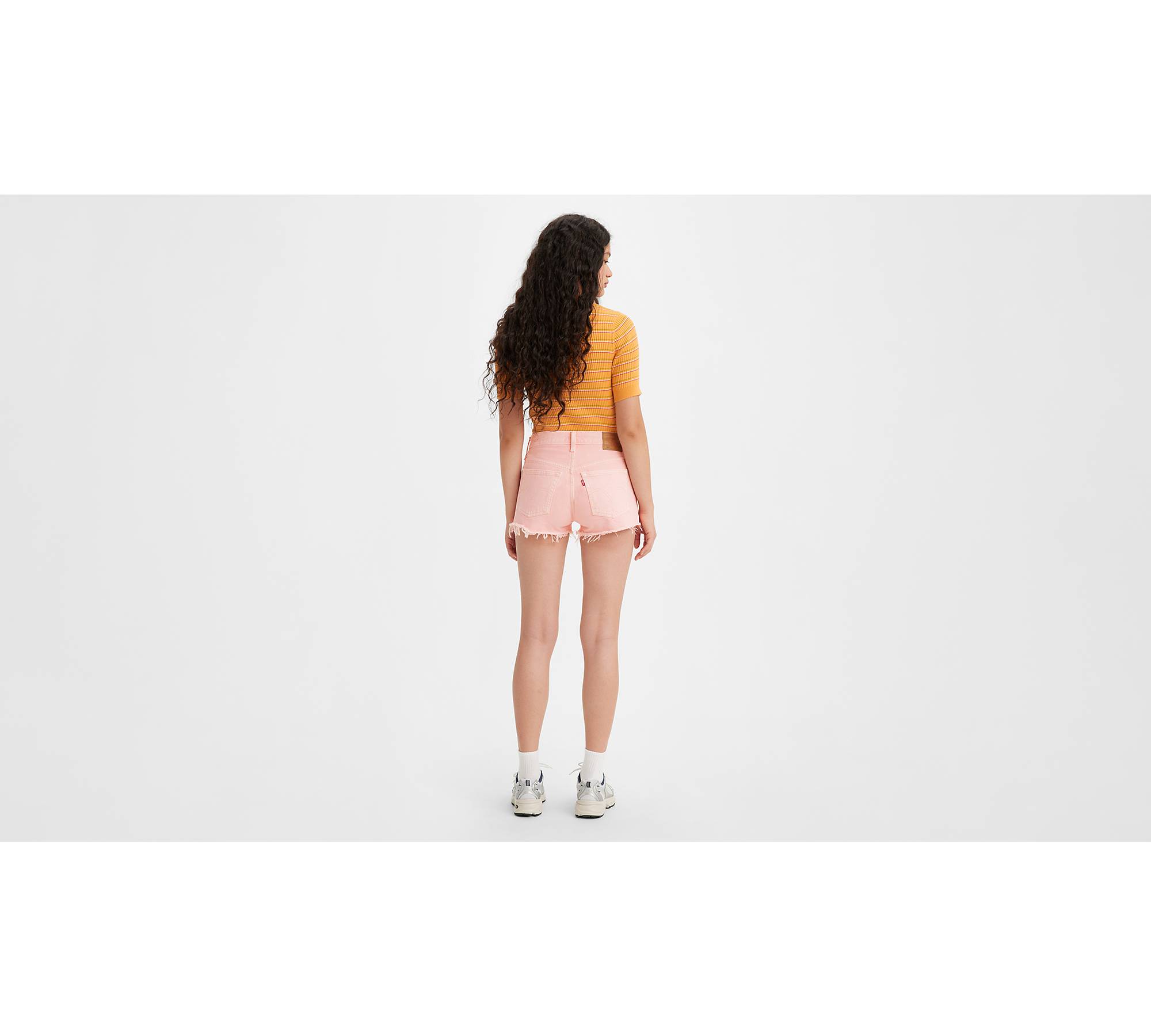 LV pink denim shorts