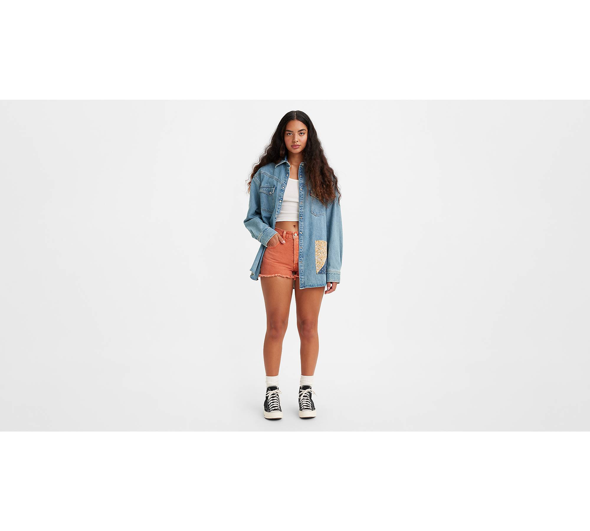 501® High Rise Women's Colored Denim Shorts - Brown | Levi's® US