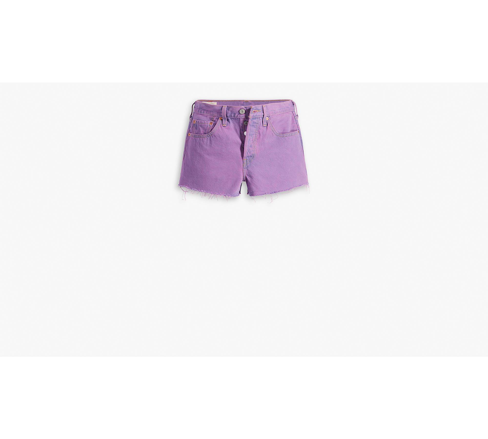 High Waisted Buttons Worn Rope Purple Denim Jeans Shorts - China