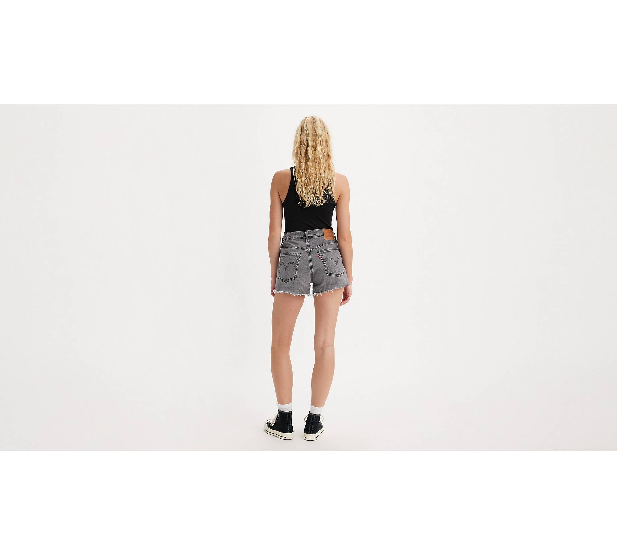 RSQ Womens Super High Rise Mom Shorts - WASHED BLACK