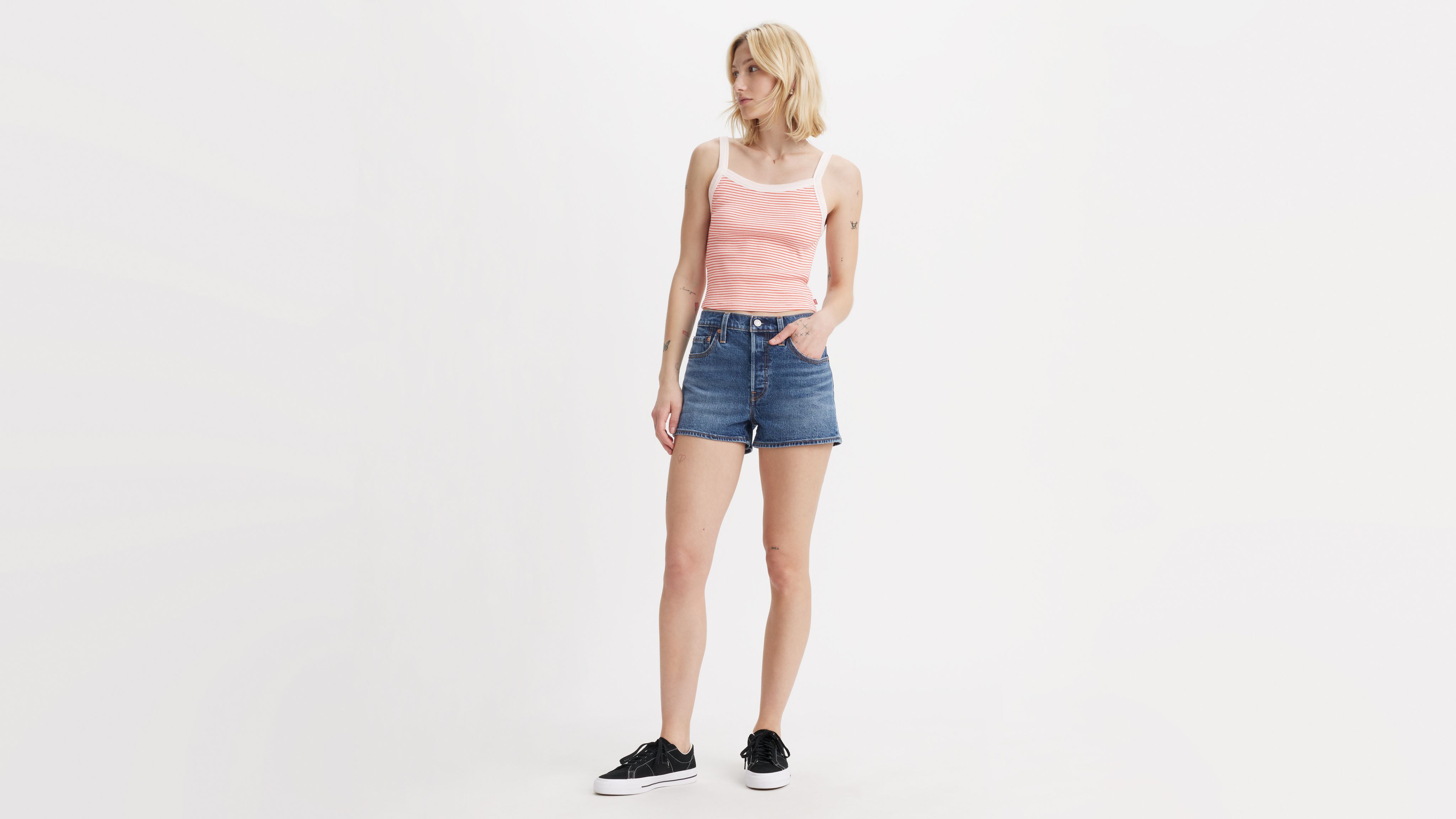 Levi's 501 Original High Rise Jean Shorts In Midnight