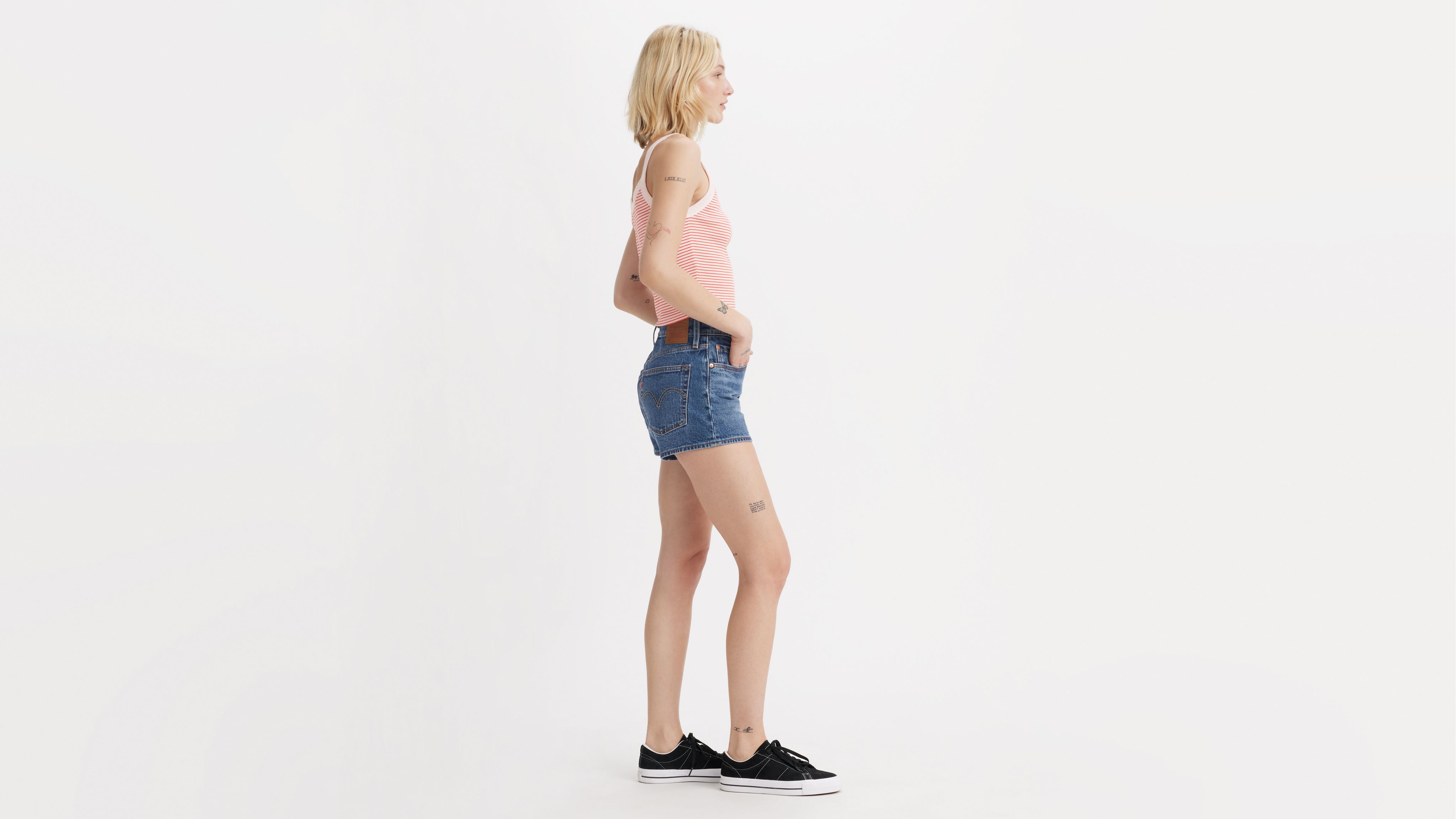 Levi's 501 Original High Rise Jean Shorts In Midnight