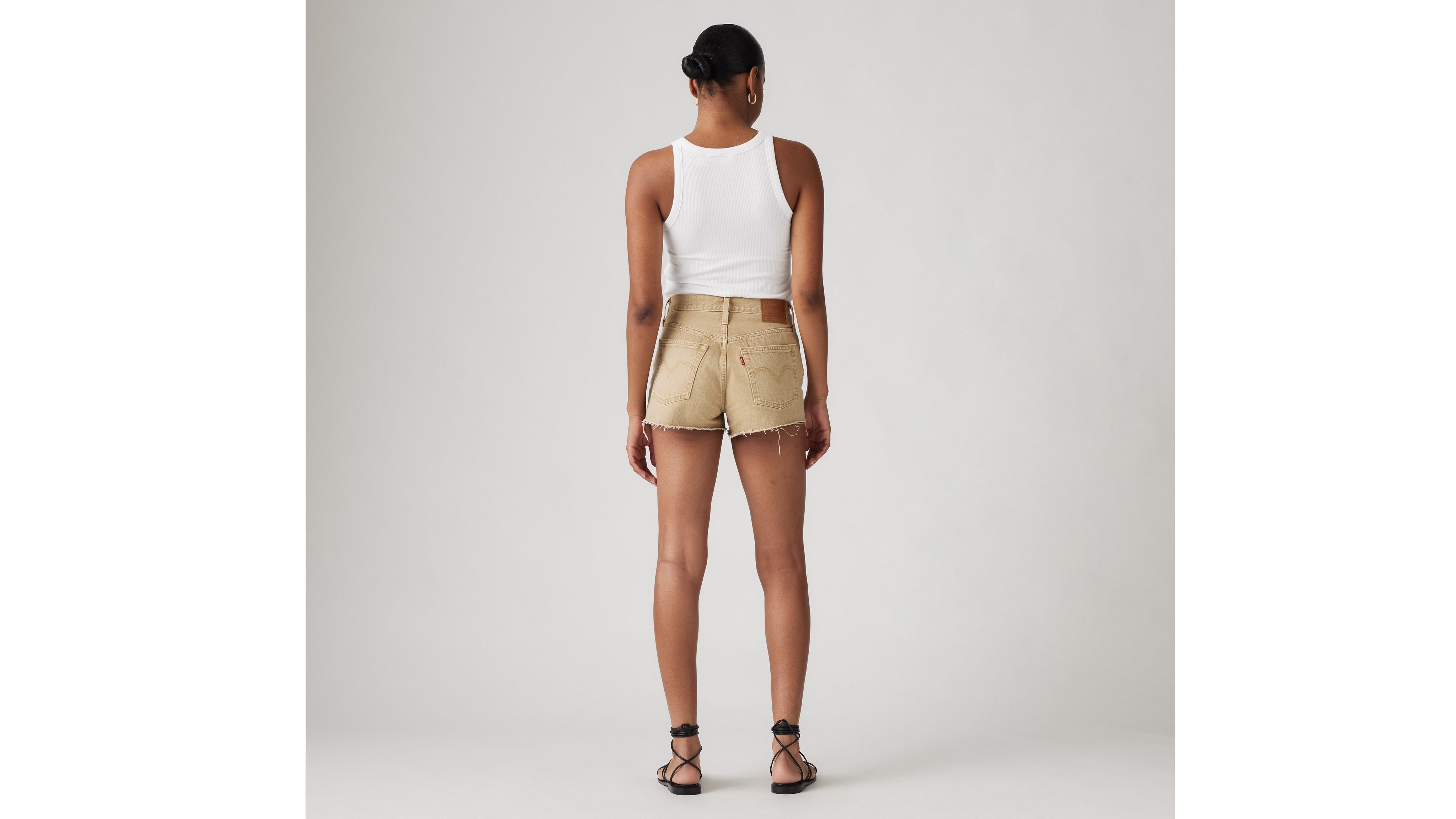 Levi's 501 Original Fit High Rise Women's Shorts 33 In Scraped Travertine