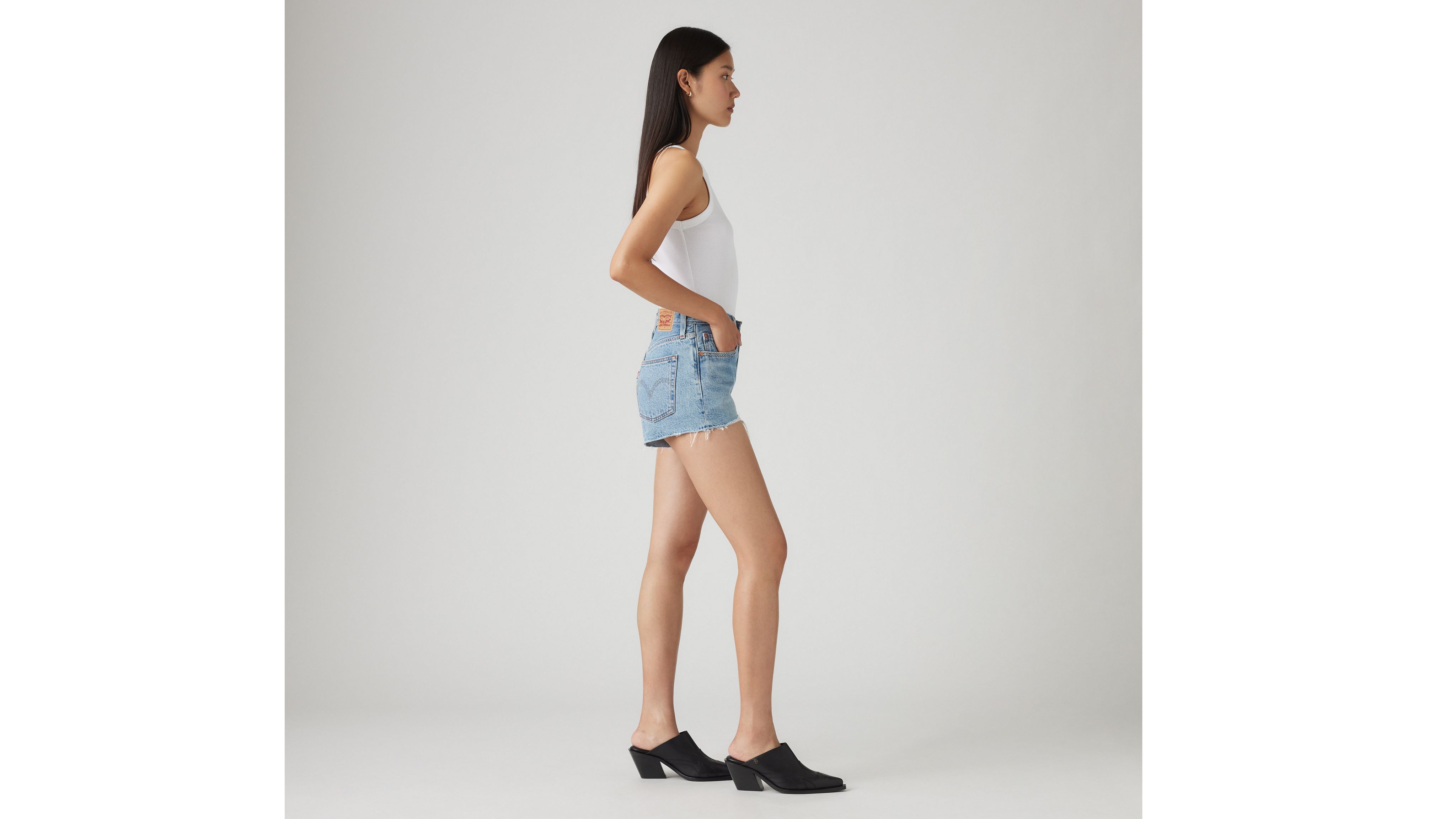 Levi's 501 Original Fit High Rise Women's Shorts 26 In Blue