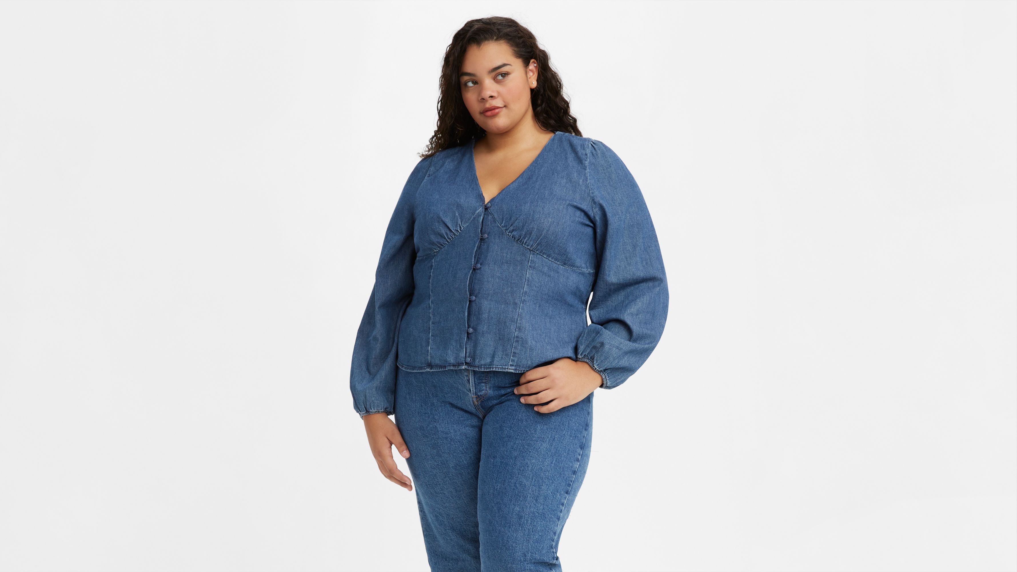 Sophia Puff Sleeve Top (Plus Size) 1