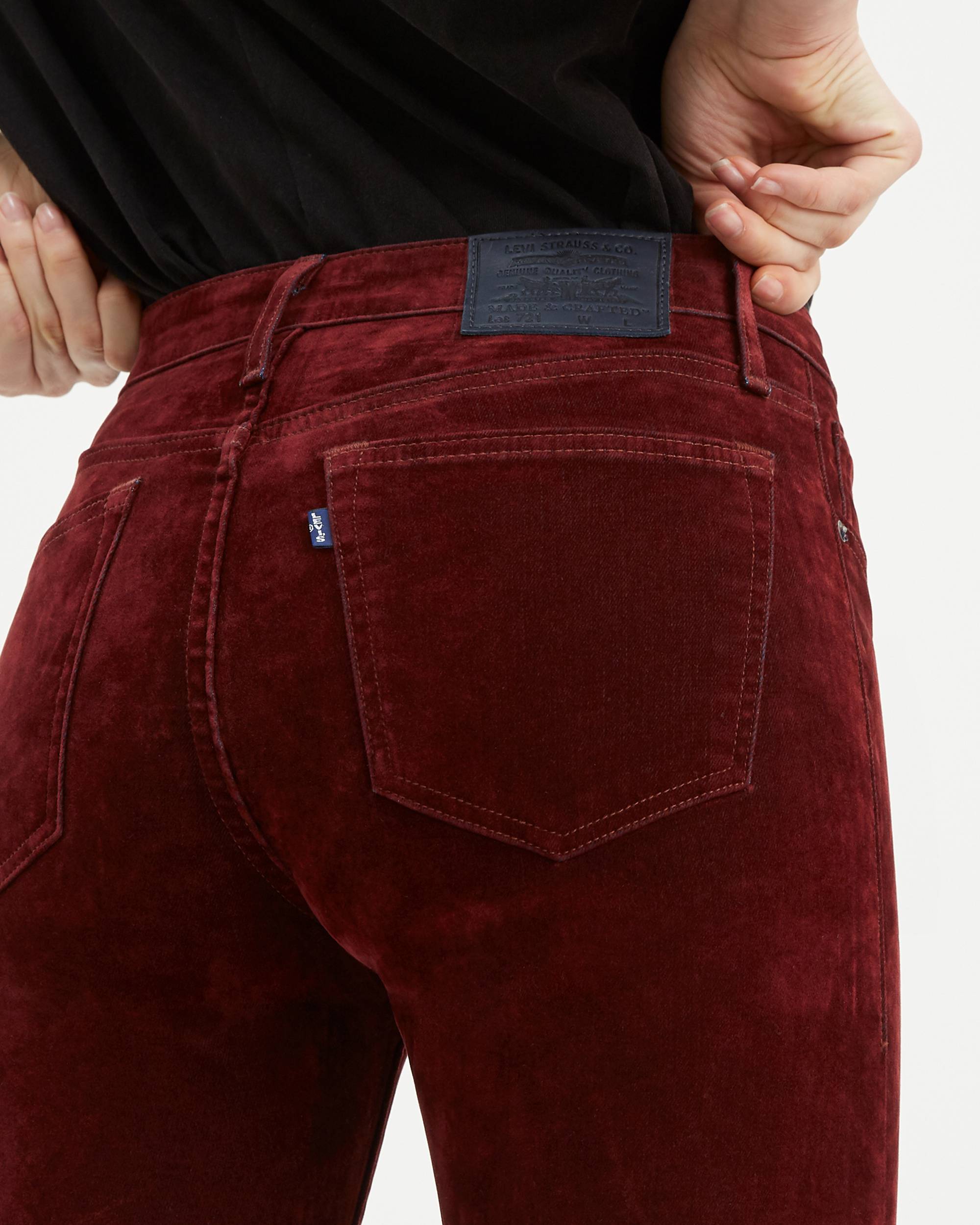 721 High Rise Velvet Pants - Red | Levi's® US 721 High Rise Velvet Pants - Red | Levi's® US
