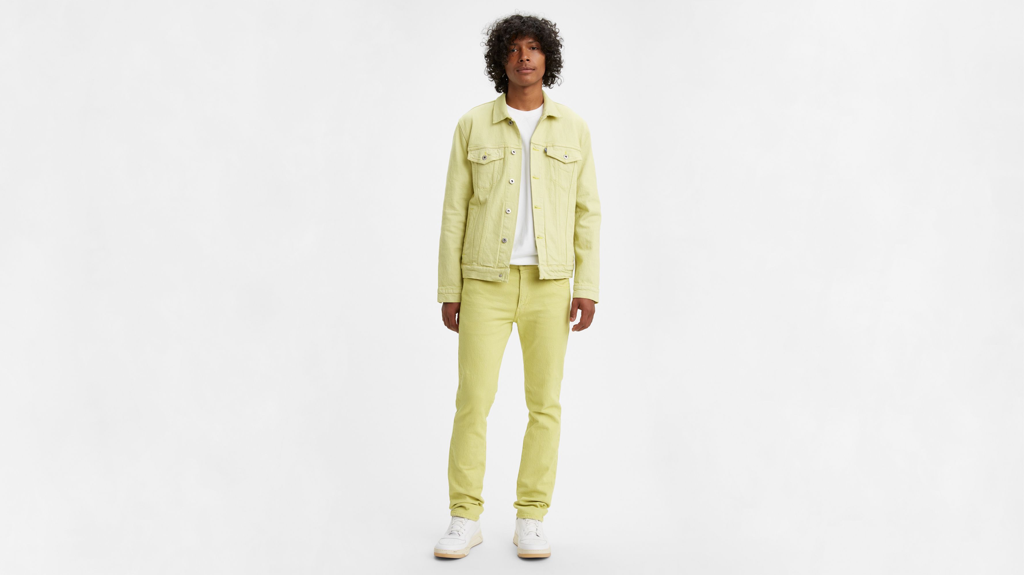 mens yellow levi jeans