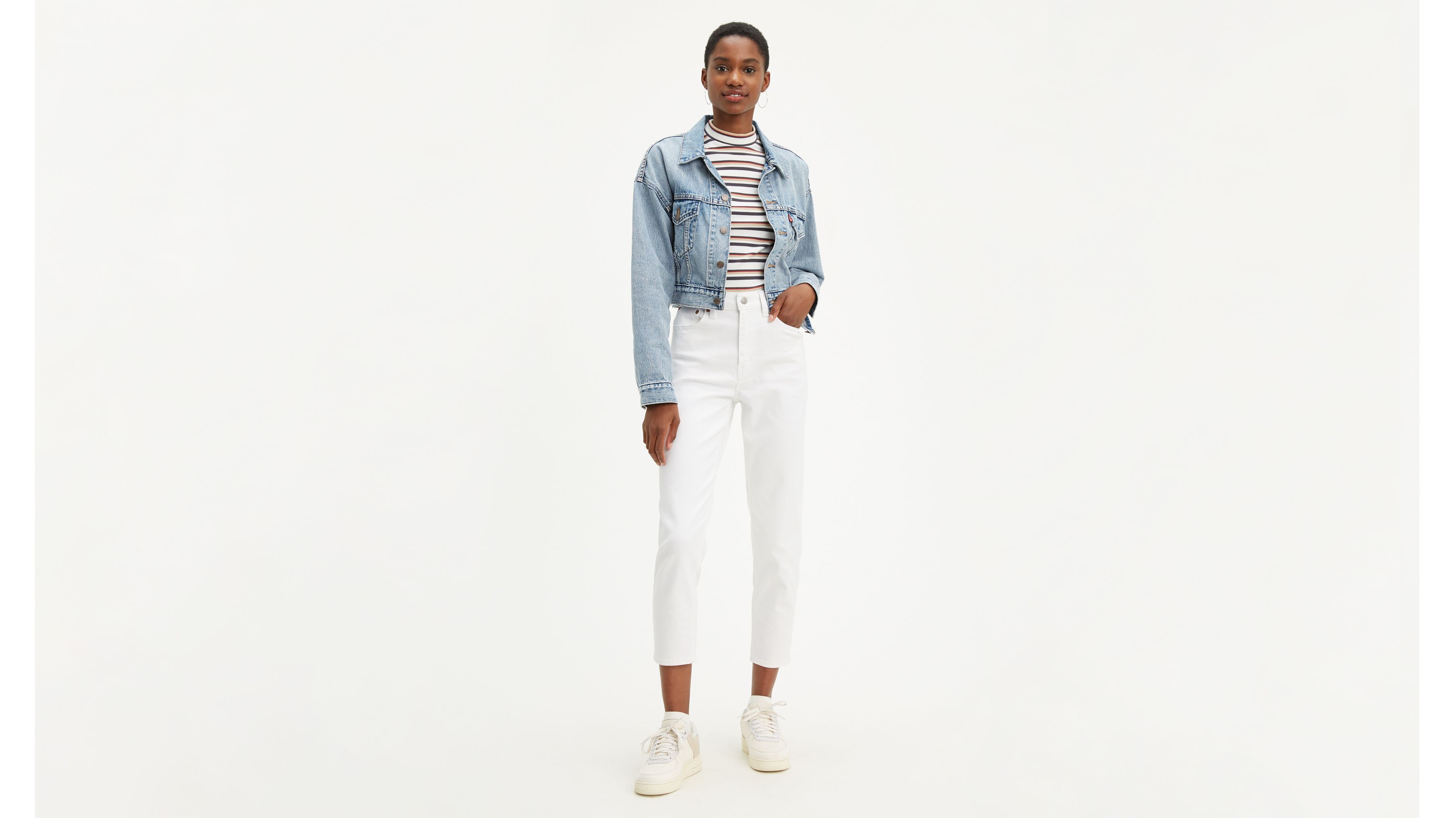 levis mom jeans white