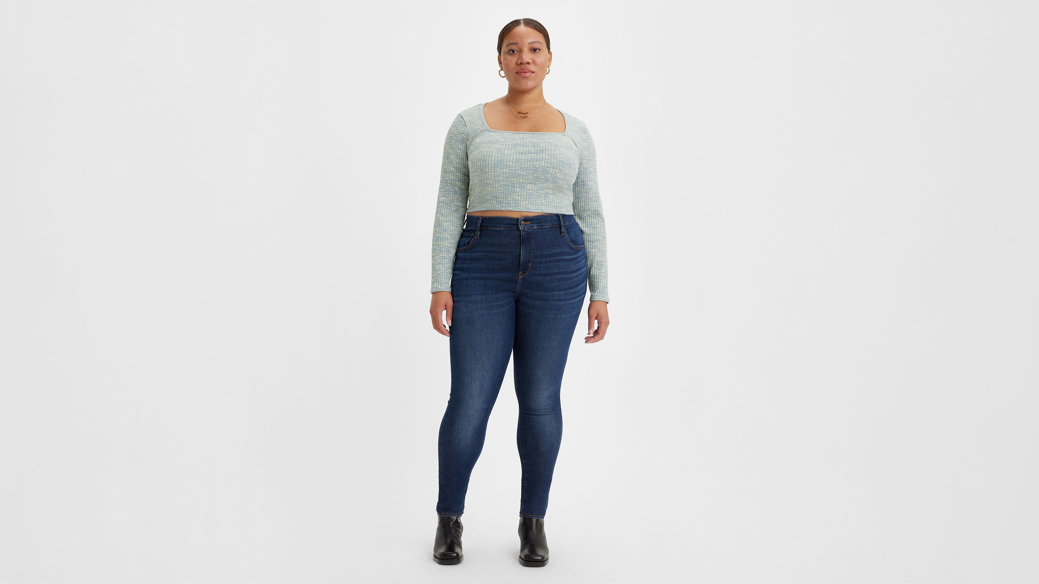 720™ High Rise Super Skinny Jeans (plus Size) - Blue