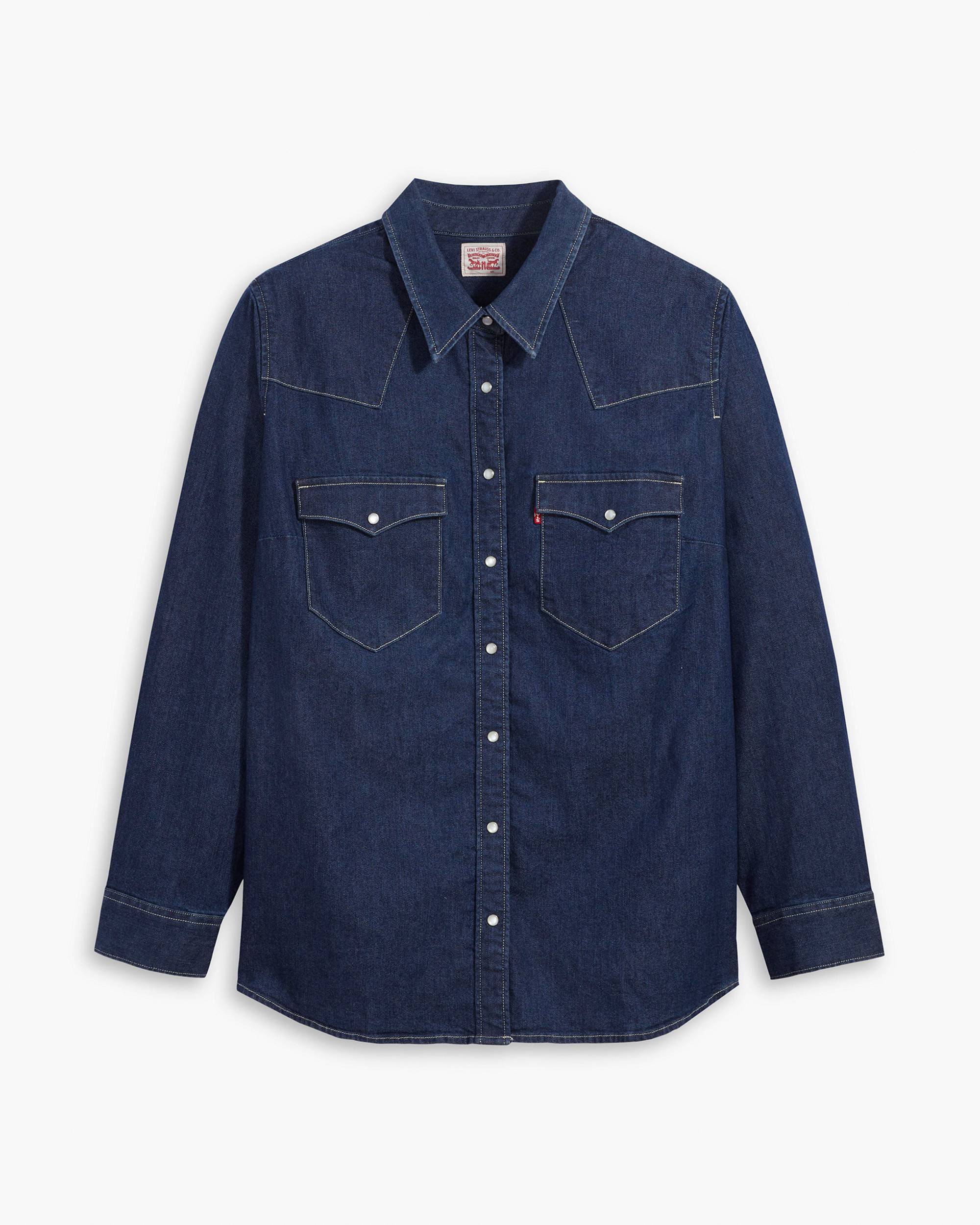 Ultimate Western Denim Shirt (plus Size) - Dark Wash Ultimate Western Denim Shirt (plus Size) - Dark Wash