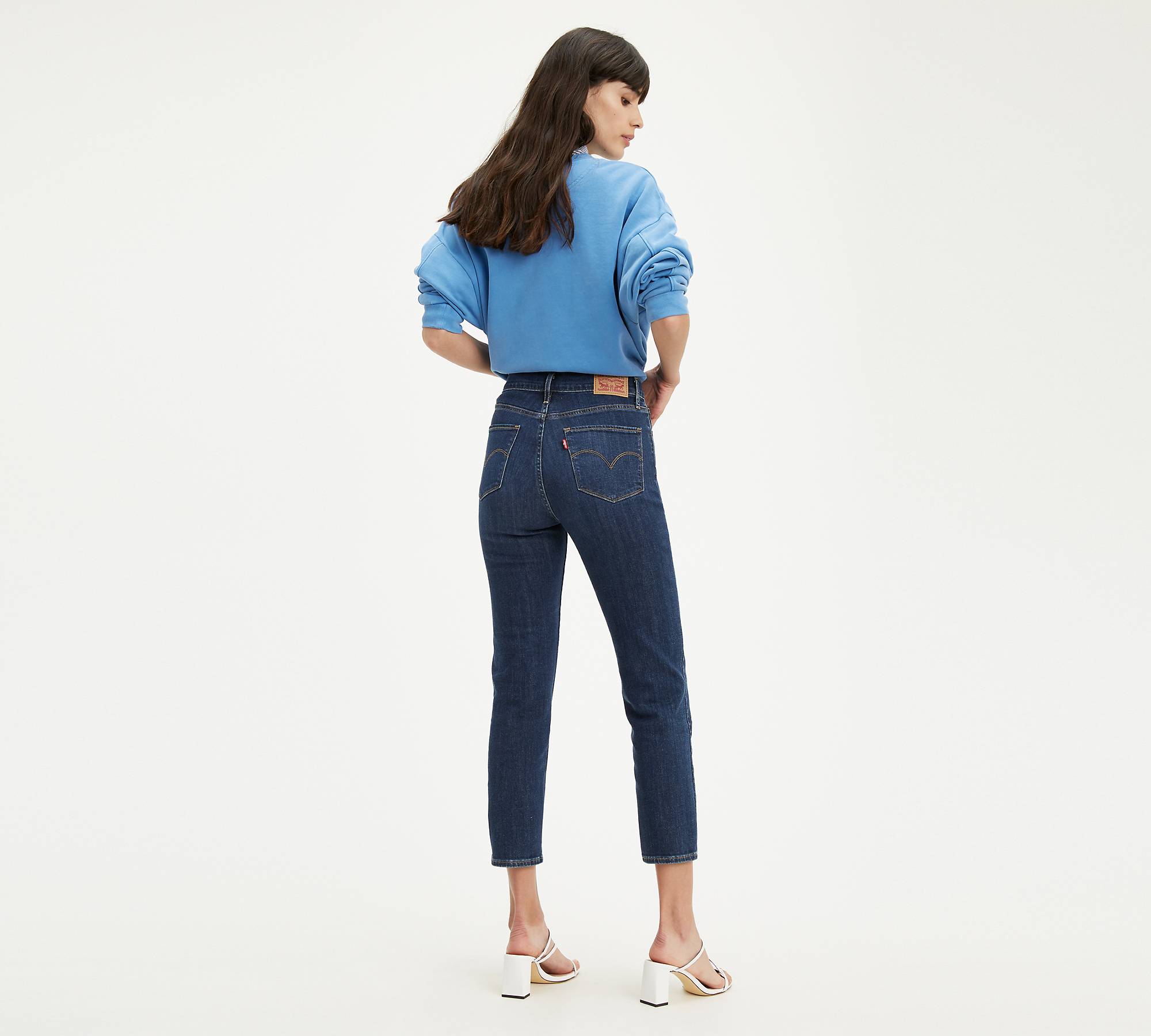 724 High Rise Slim Straight Crop Women's Jeans - Dark Wash | Levi's® US
