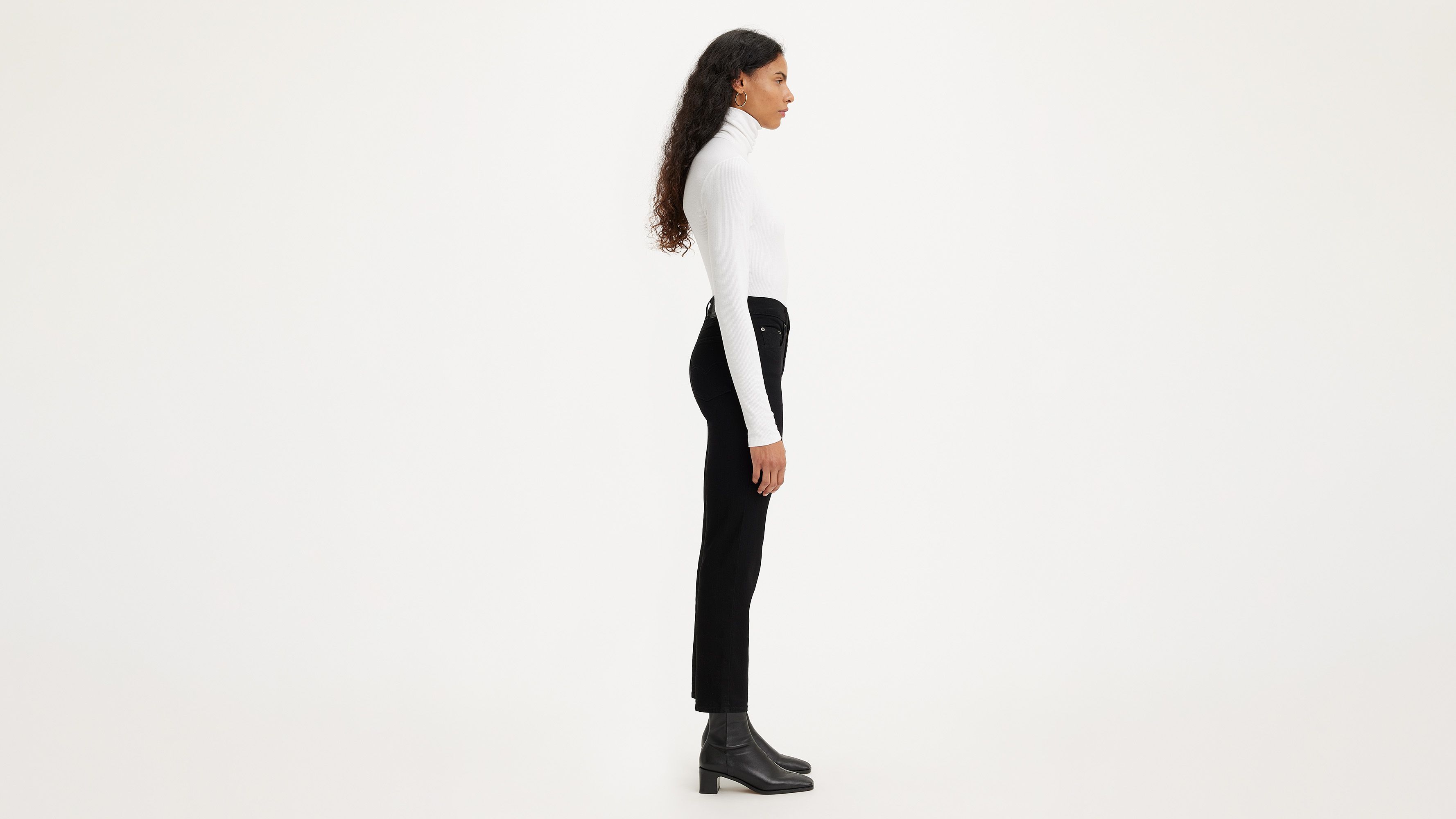 Levi's 724 High Rise Straight Crop in Black Pixel – Style Trend Clothiers