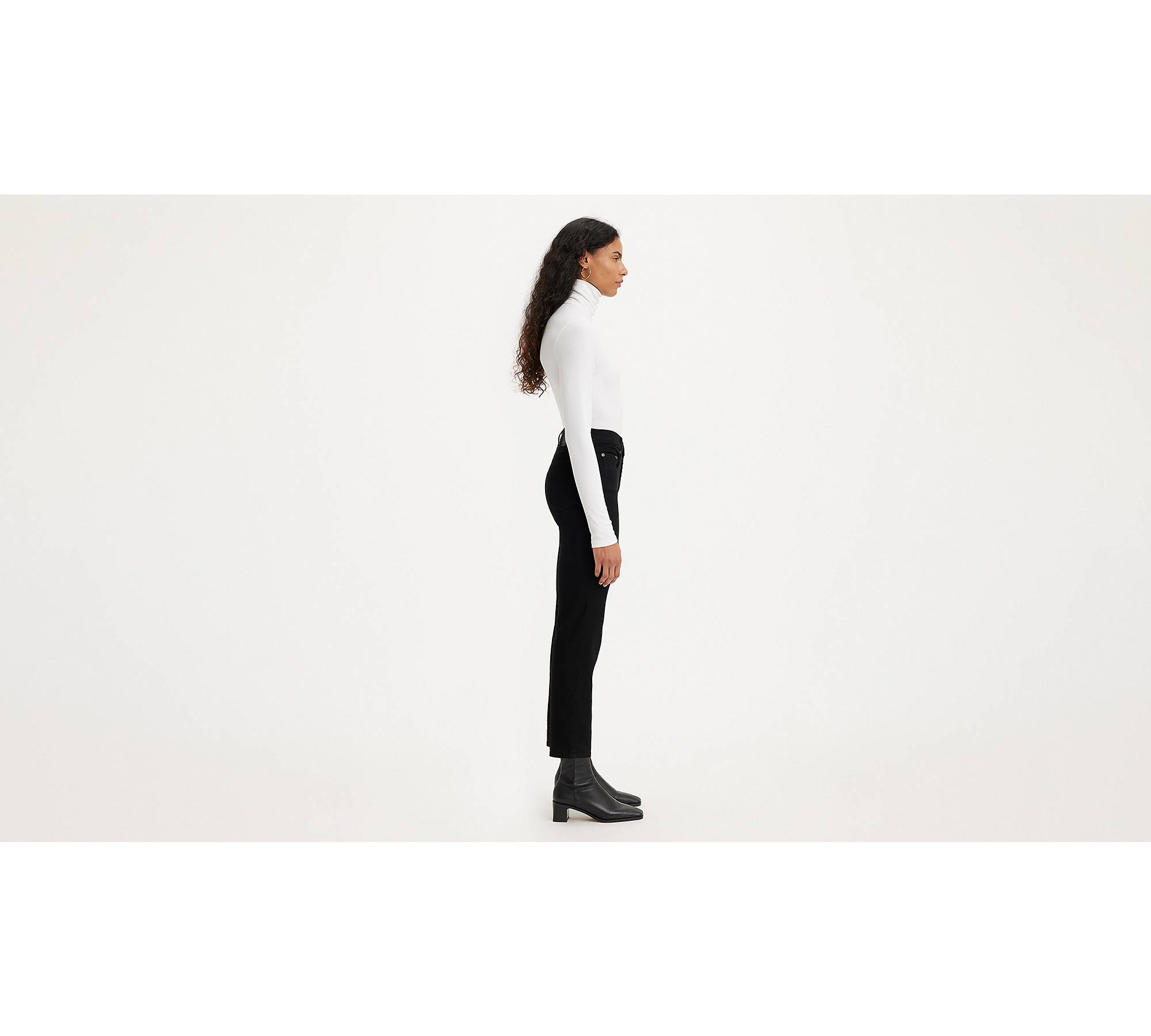 724 High Rise Slim Straight Cropped Women's Jeans - Black | Levi's® US