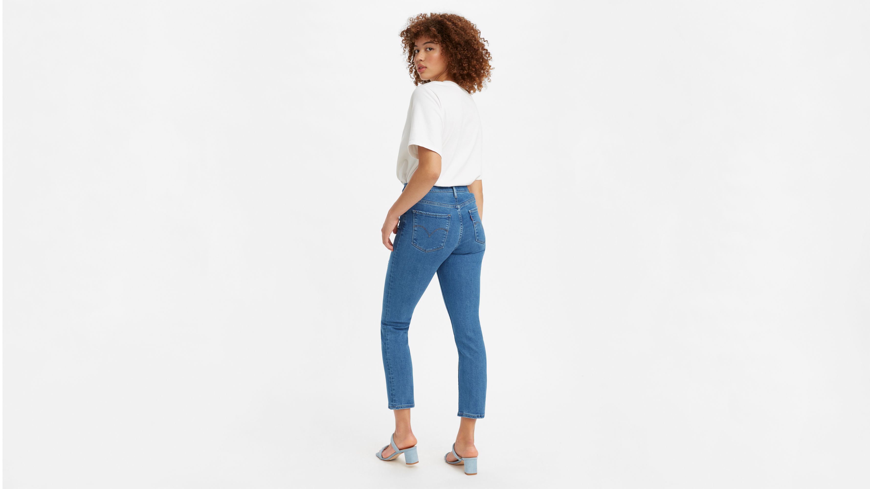 levi's 724 high rise straight crop jeans