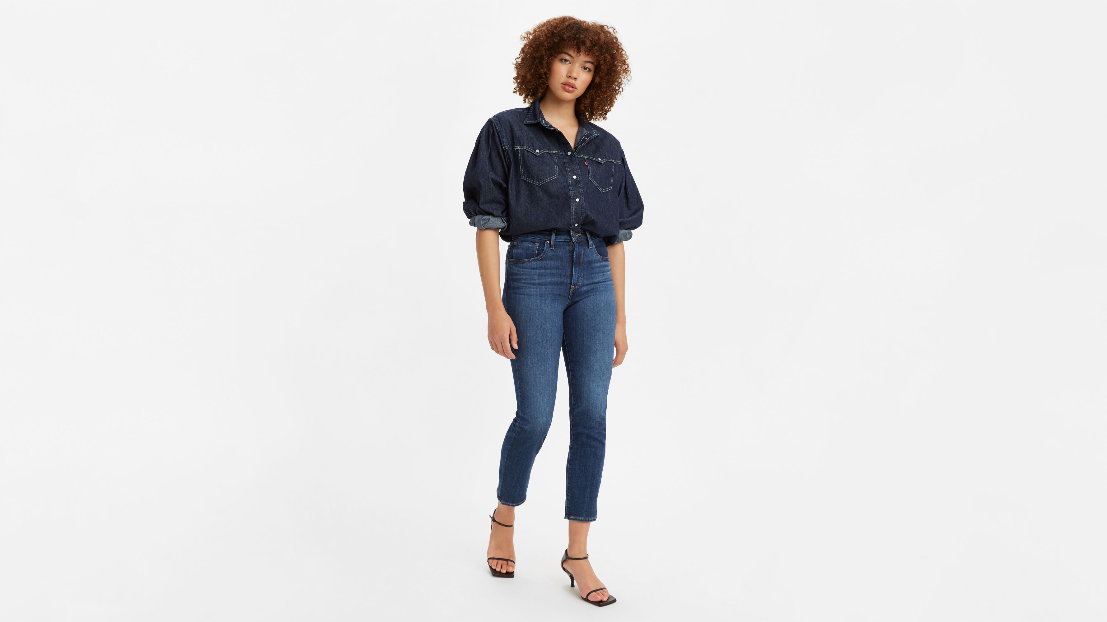 Levi's 724 high rise deals straight crop